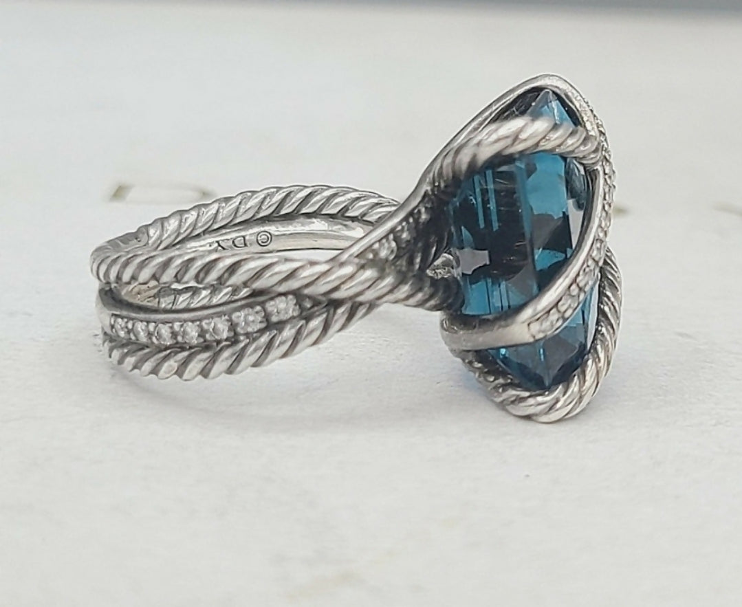 David Yurman Cable Wrap Ring 鈥?Blue Topaz & Diamonds、mySite、hinf8tx79