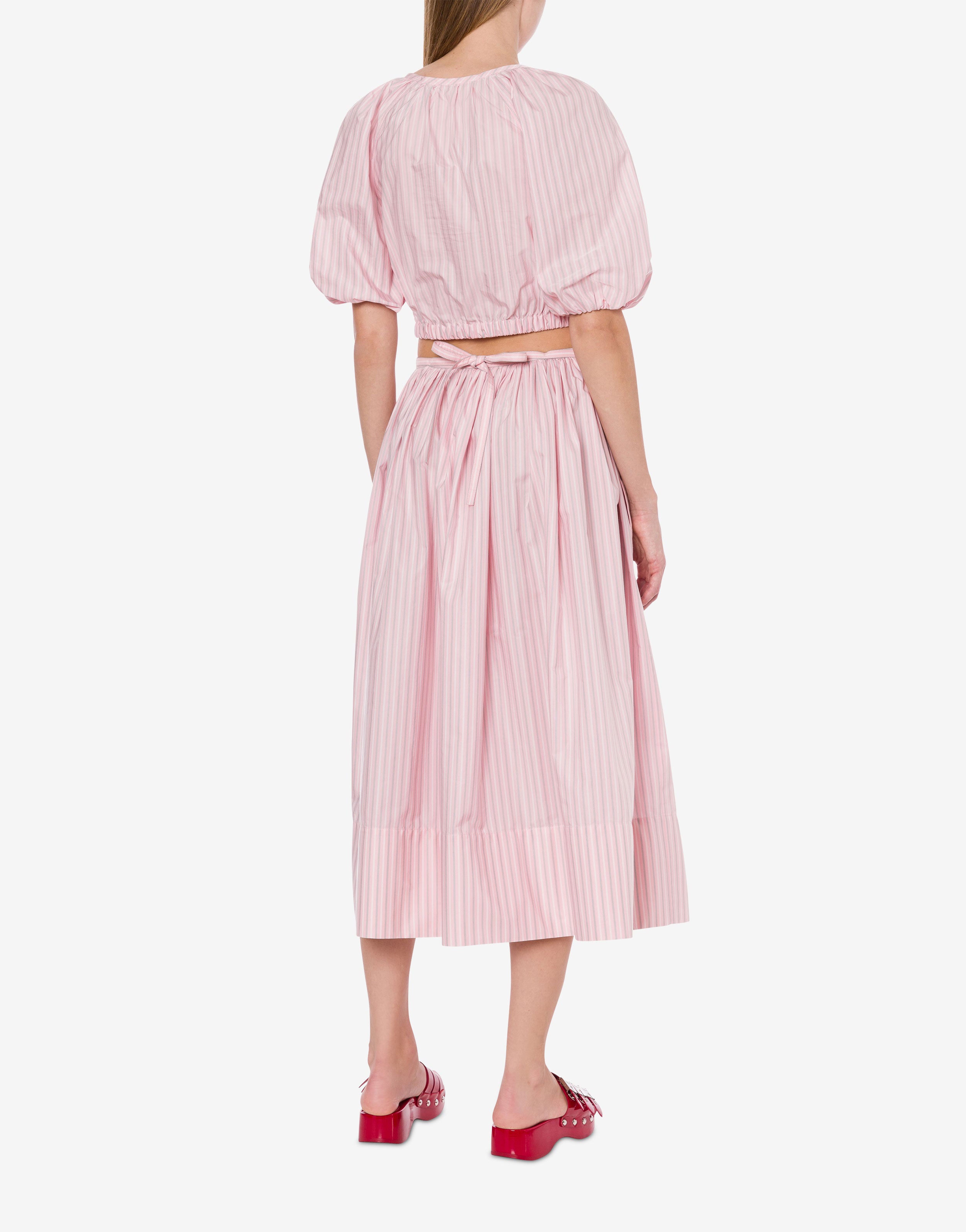 Camicia cropped in cotone rigato、mySite、aoinhome