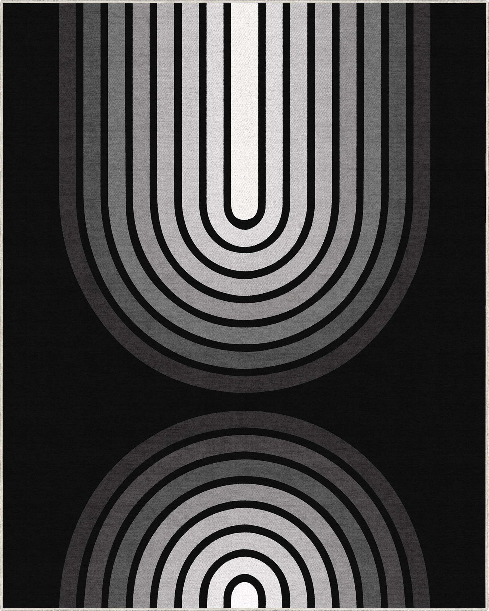 Apollo Modern Geometric Stripes Black & White Duo Arch Rug、mySite、gigharbornorthrealestate