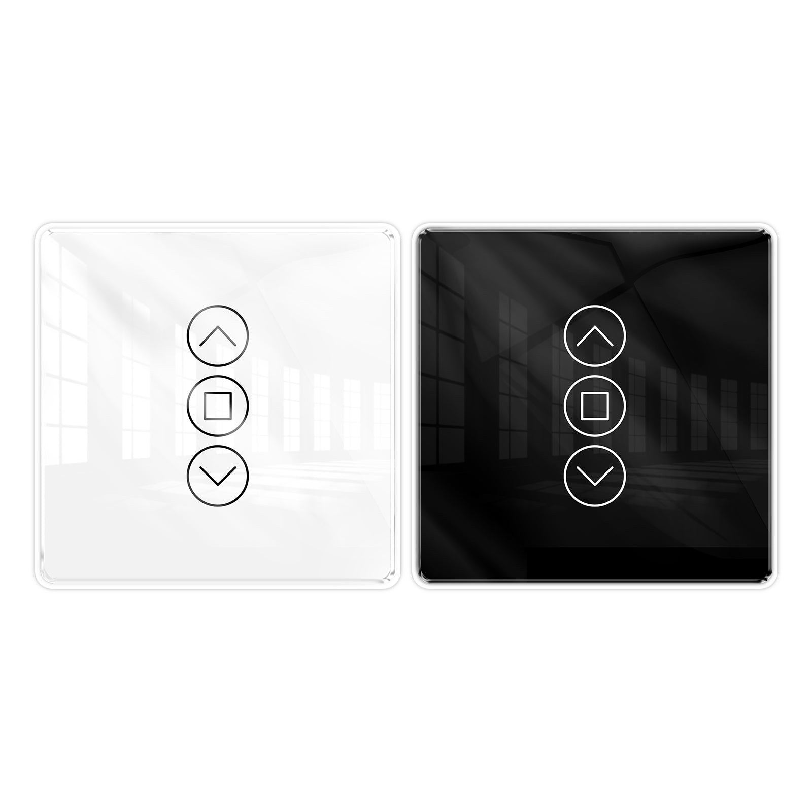 MOES WiFi Curtain Switch RF433 Smart 2.5D Arc Glass Touch Panel for Roller Blinds Shutters、mySite、fannypackpong