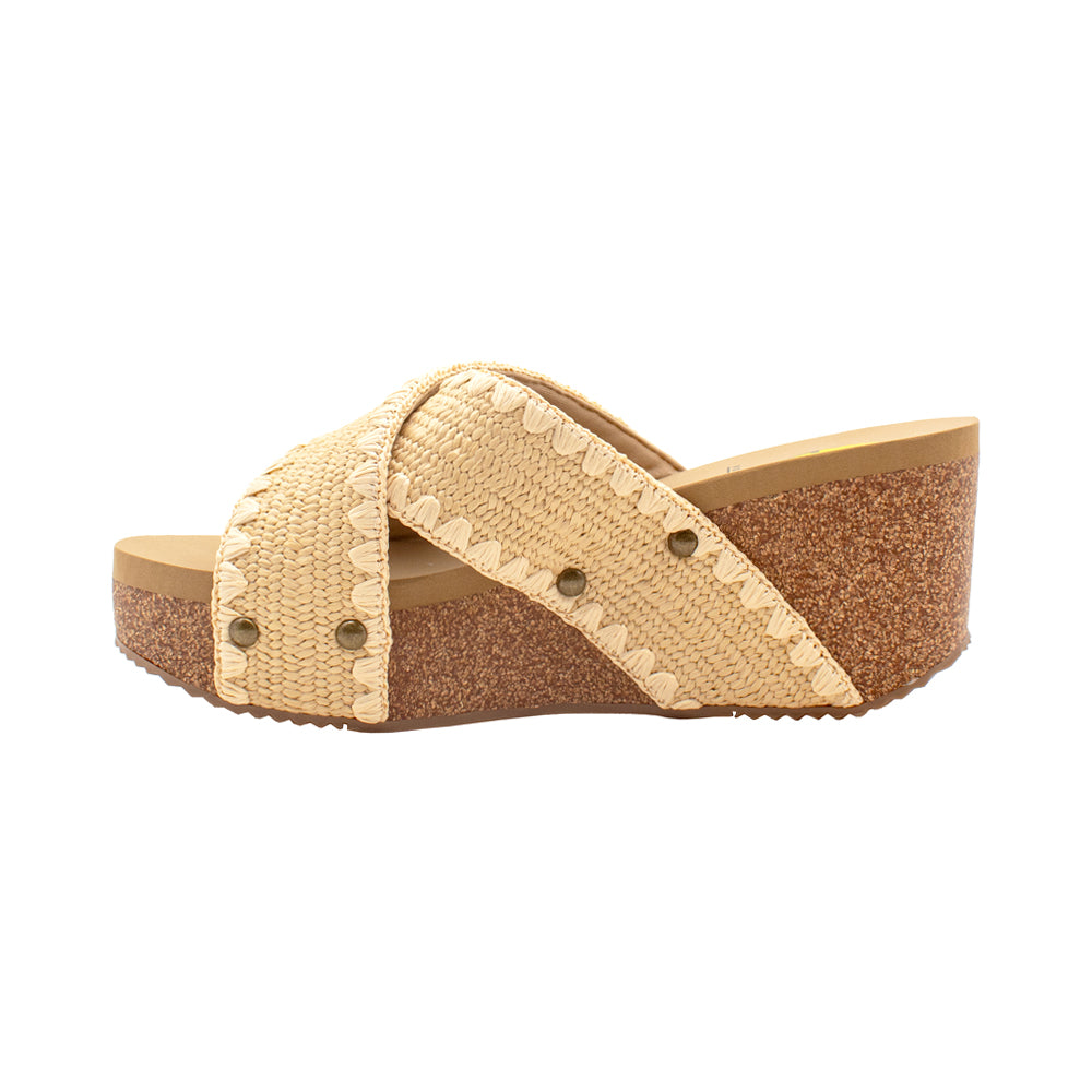 Antigua Raffia Studded Slide Wedge Sandals、mySite、gtrtttuynbv