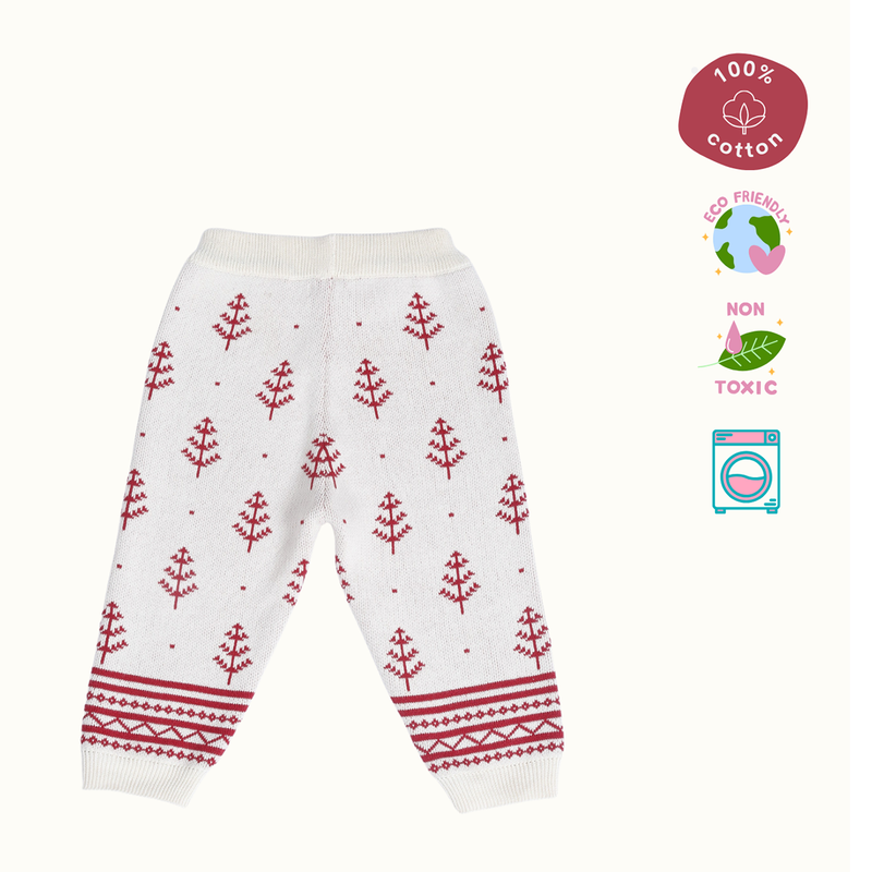 Cotton Sweater & Lower Set | Secret Santa Printed | Navy Blue & Pink | Set of 2、mySite、camillekostekn