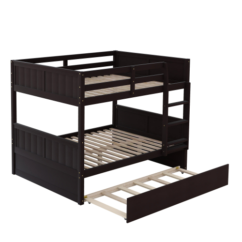 Full Over Full Bunk Bed with Twin Size Trundle, White ( old sku: LP000250AAK )、、casual
