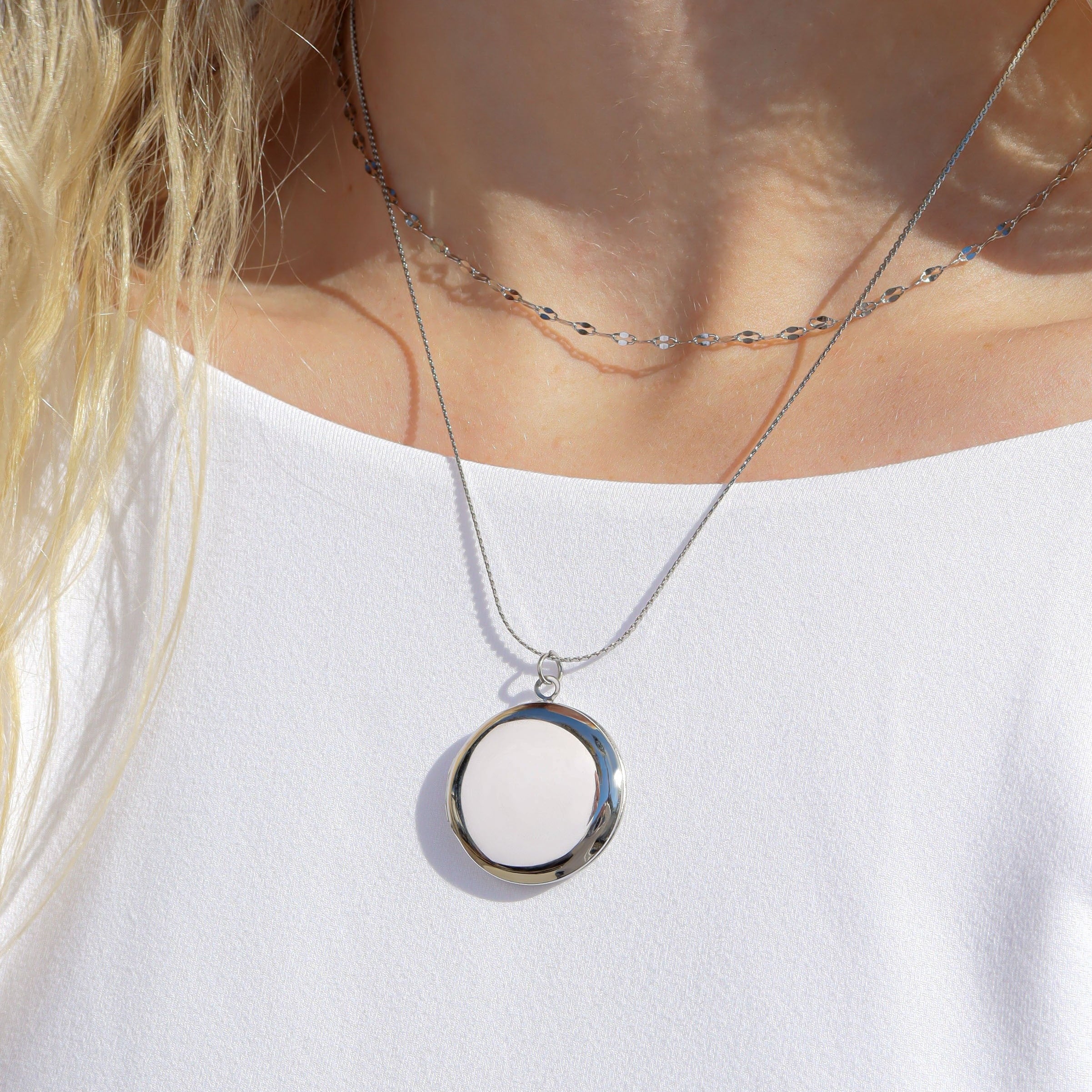 18K Gold PVD Stainless Steel Round Locket / PDL0242、mySite、dreamappss