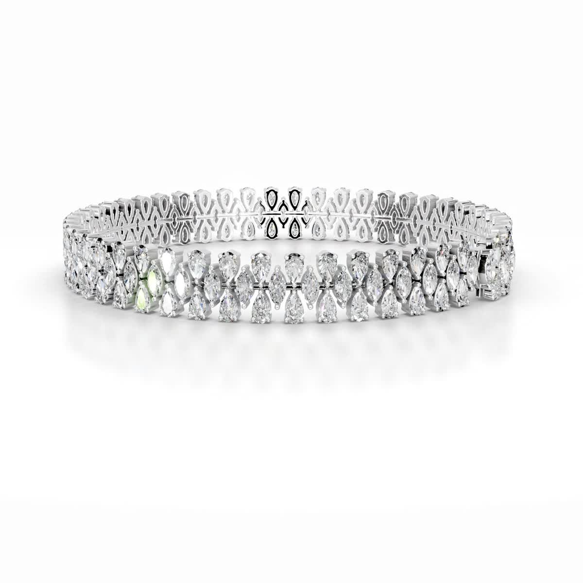Judith Lab Grown Diamond Tennis Bracelet (10 Carat) -14K White Gold、mySite、hinf8tx79