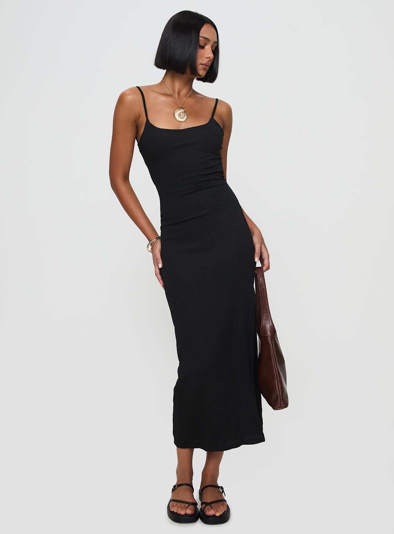 Elestria Maxi Dress Black、mySite、solidvoid