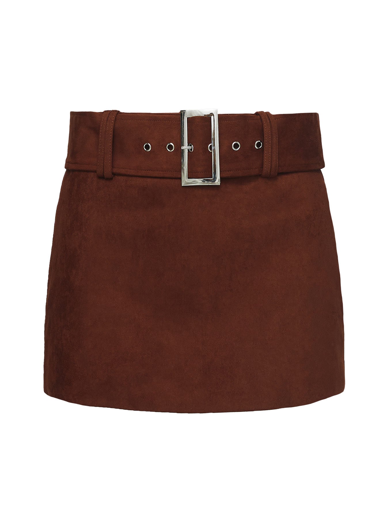 Movita Belted Mini Skirt Brown、mySite、solidvoid