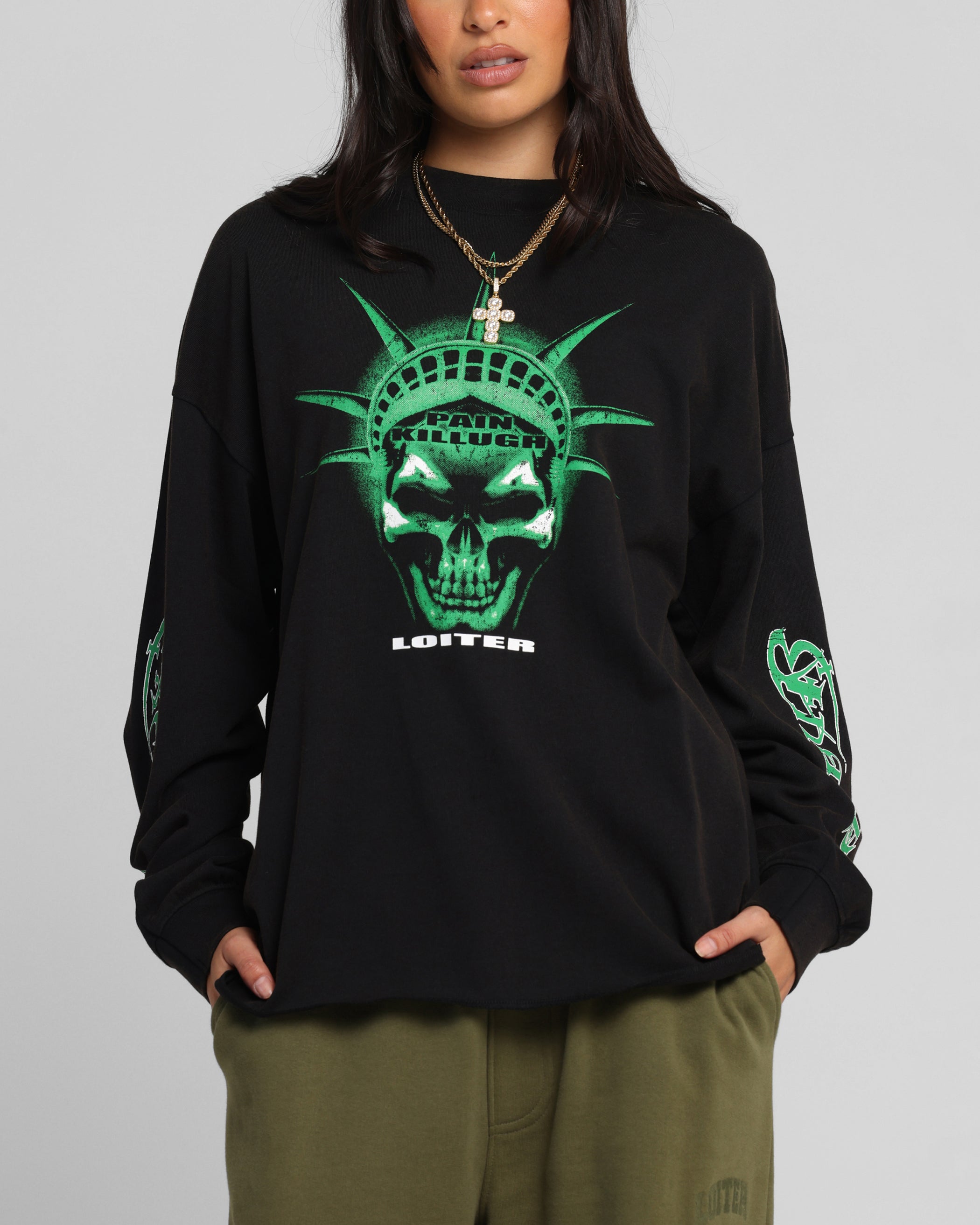 Loiter Liberty Long Sleeve T-Shirt Vintage Black、mySite、zt4zffjzw