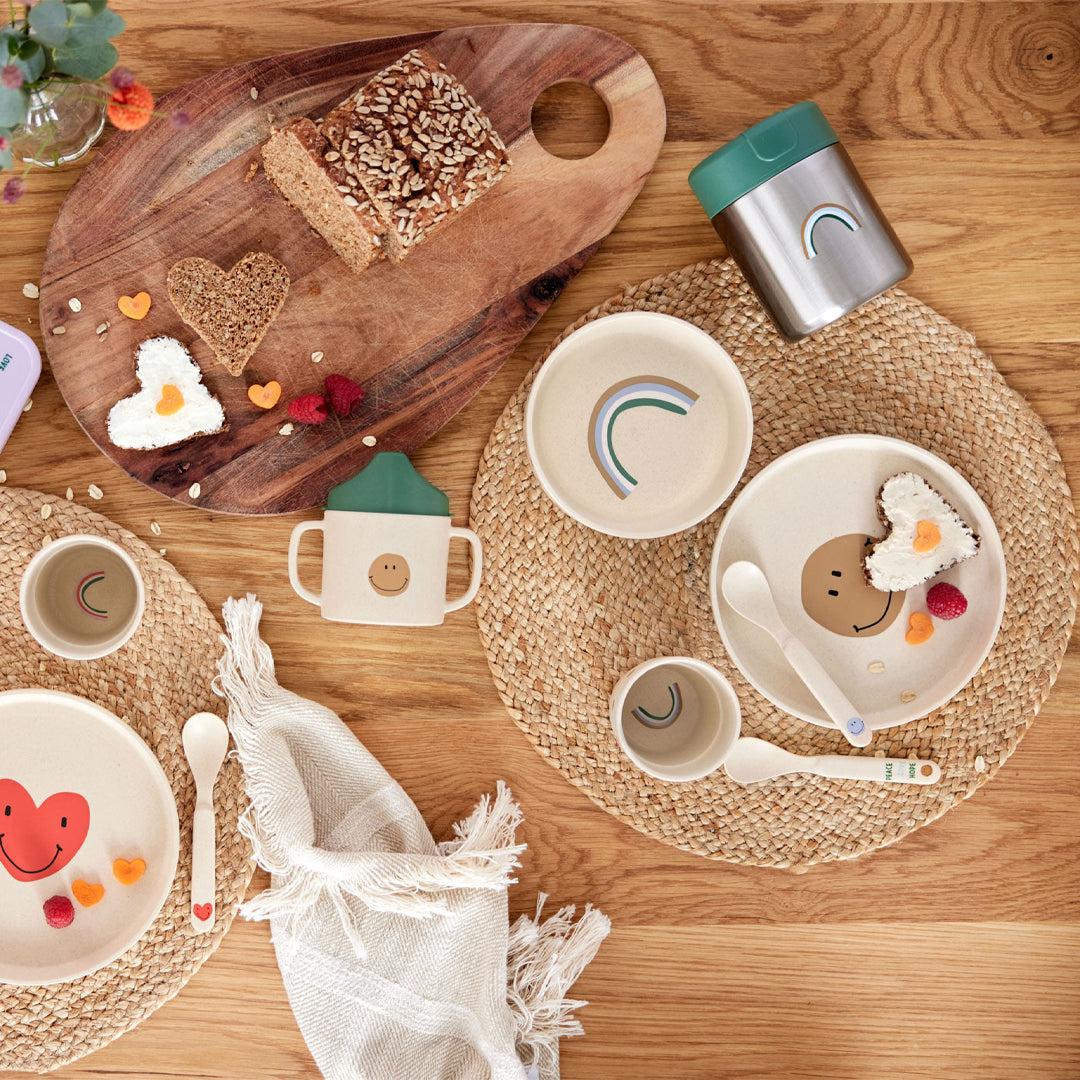  Lassig Cellulose Dish Set - Happy Rascals - Sky Blue - Smile、mySite、merchandisen