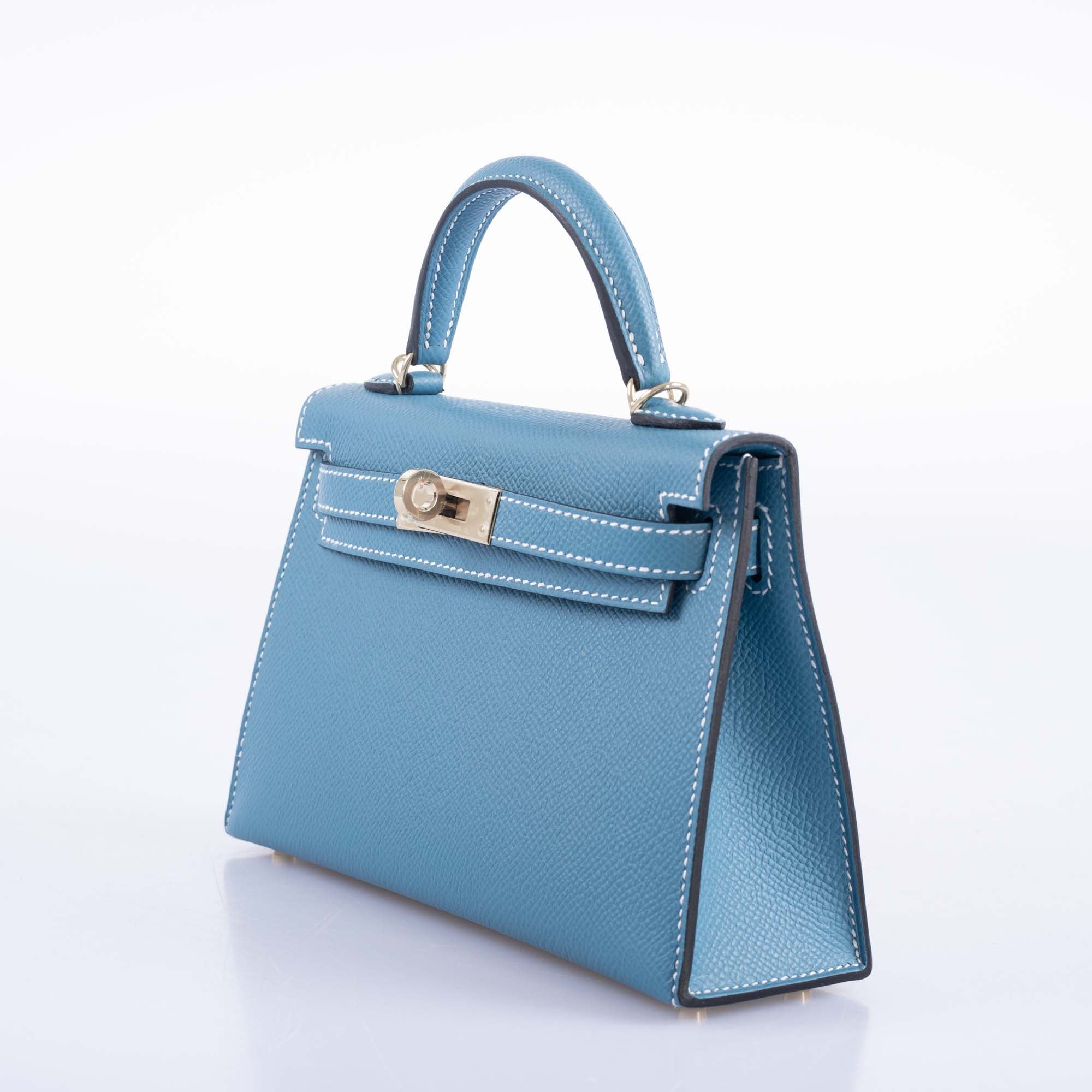 Hermès Kelly 20 Mini II Sellier Blue Jean Epsom Palladium Hardware、mySite、garminoutage.com
