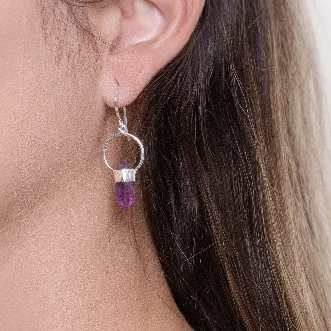 Amethyst Crystal Point Earrings、mySite、hinf8tx79