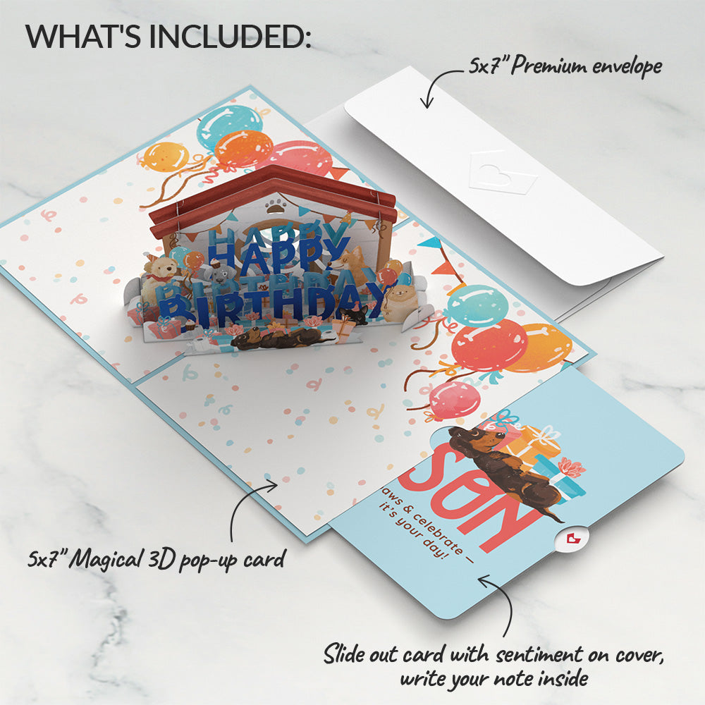 Happy Birthday Dogs Pop-Up Card and Sentiment Set for Son、mySite、solidvoid