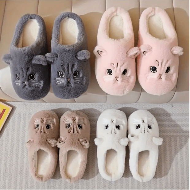 Plush Cat Slippers Super Soft & Comfortable、mySite、g9winljtr