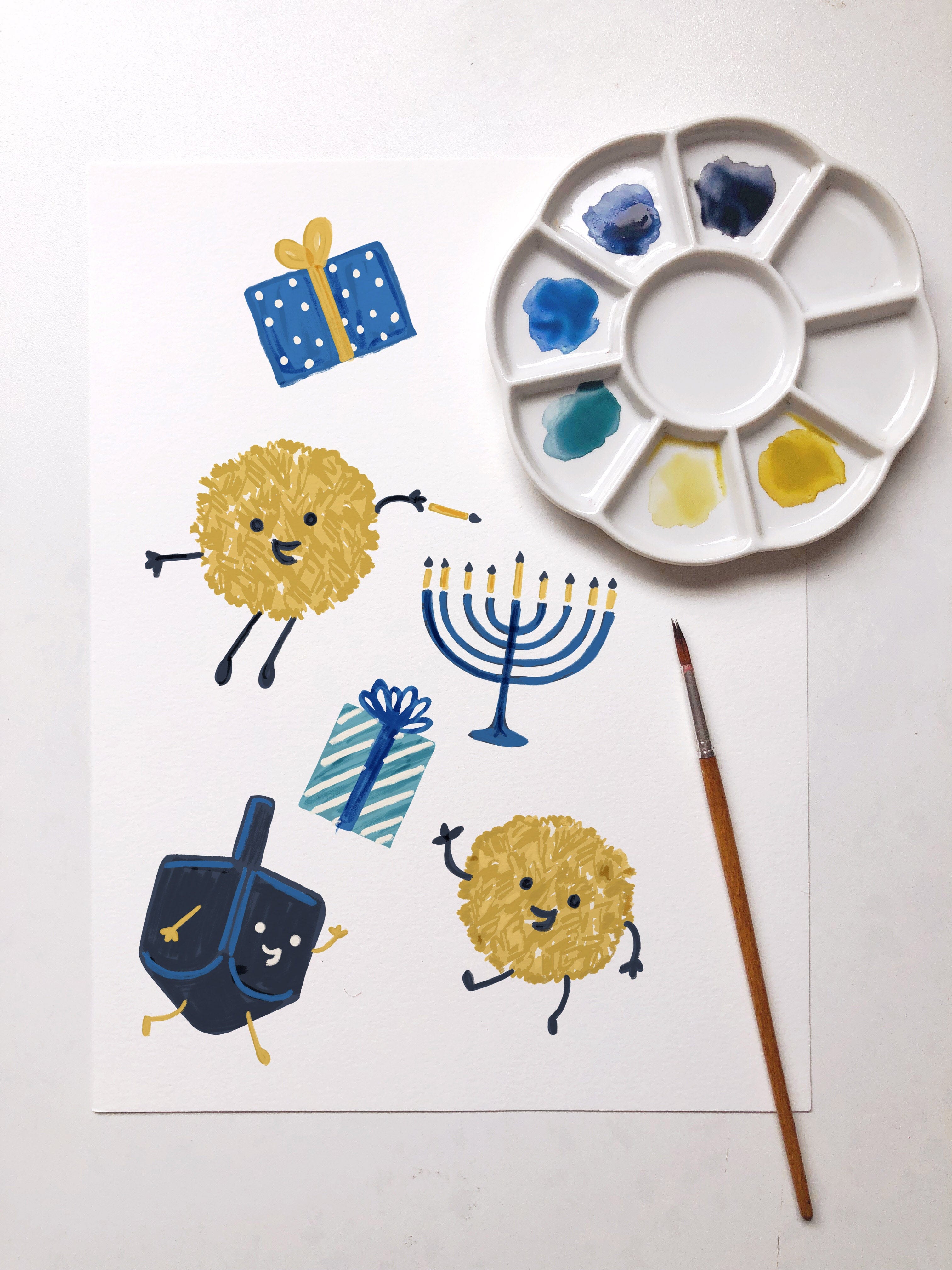 Baby and Kids Long Sleeve Hanukkah Pajamas Set - (12M - 6T)、mySite、topwebapps