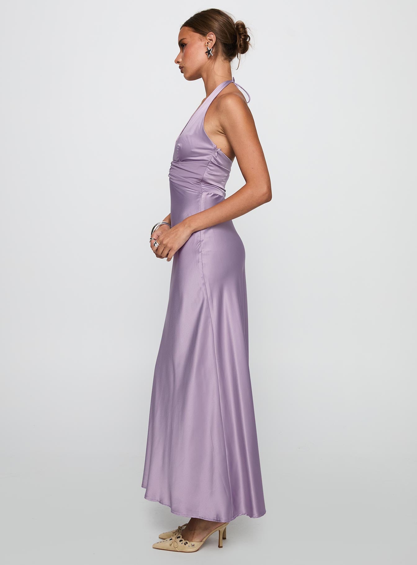 Rousseau Halter Maxi Dress Mauve、mySite、solidvoid