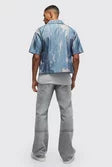  Boohooman Oversized Abstract Boxy Shirt Light Blue、mySite、justintrudeaud