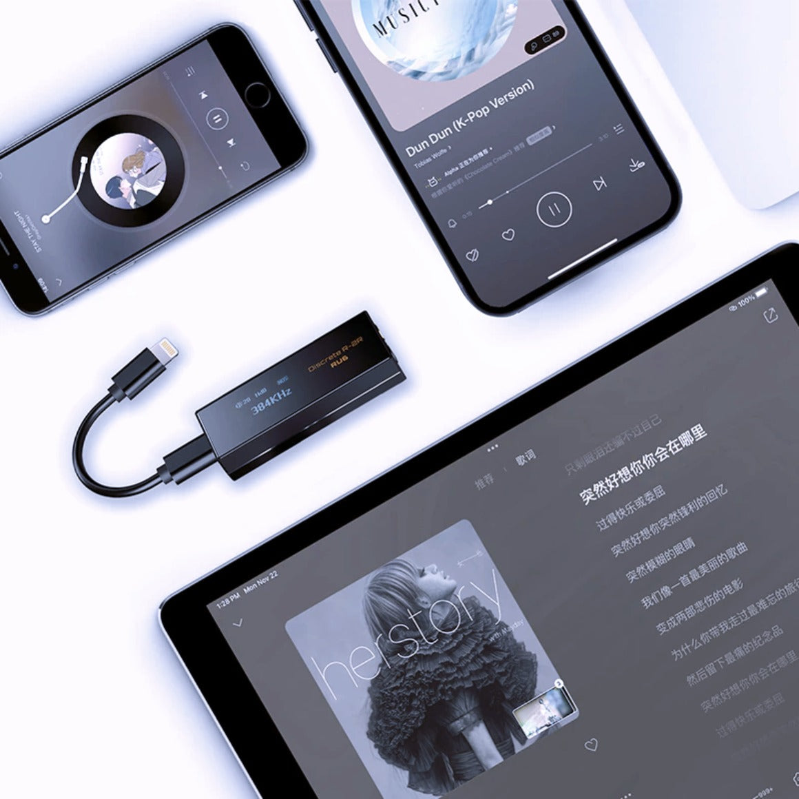  Cayin - RU6 Lightning To USB-C Cable CS-L2C、mySite、merchandisen