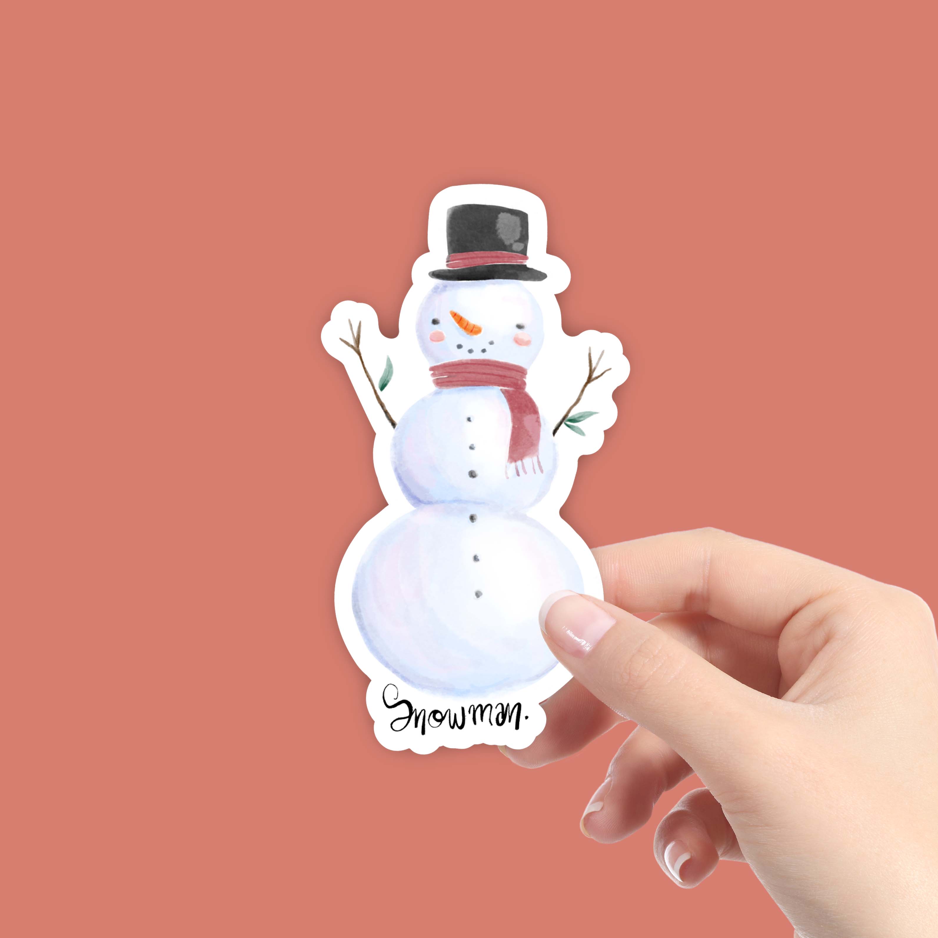  Snowman Winter Watercolor Sticker、mySite、elrpsem3k