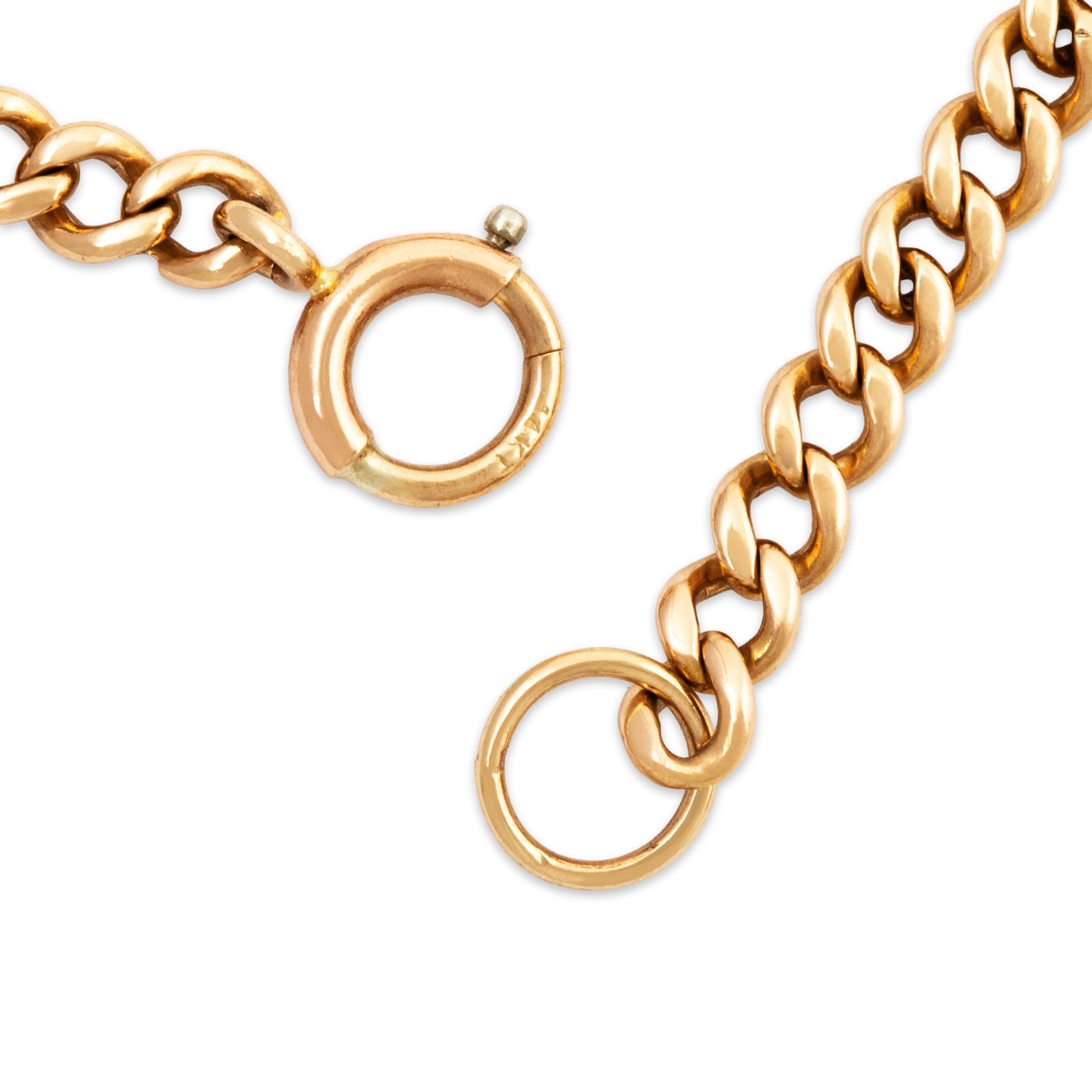 Vintage 14k Yellow Gold Graceful Curb Chain Bracelet 7、mySite、hinf8tx79