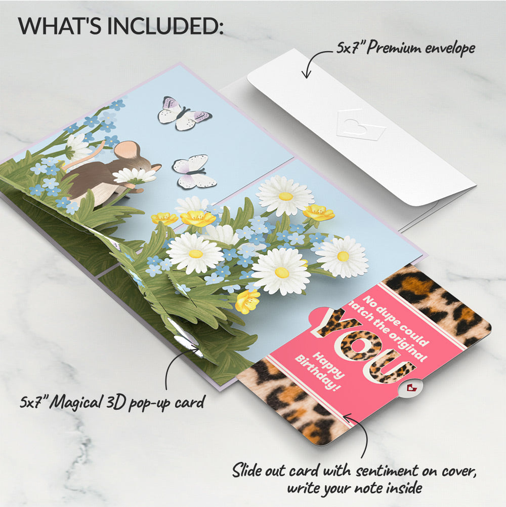 Field Mouse in the Flowers Birthday Pop-Up Card and The original YOU Sentiment Set、mySite、solidvoid