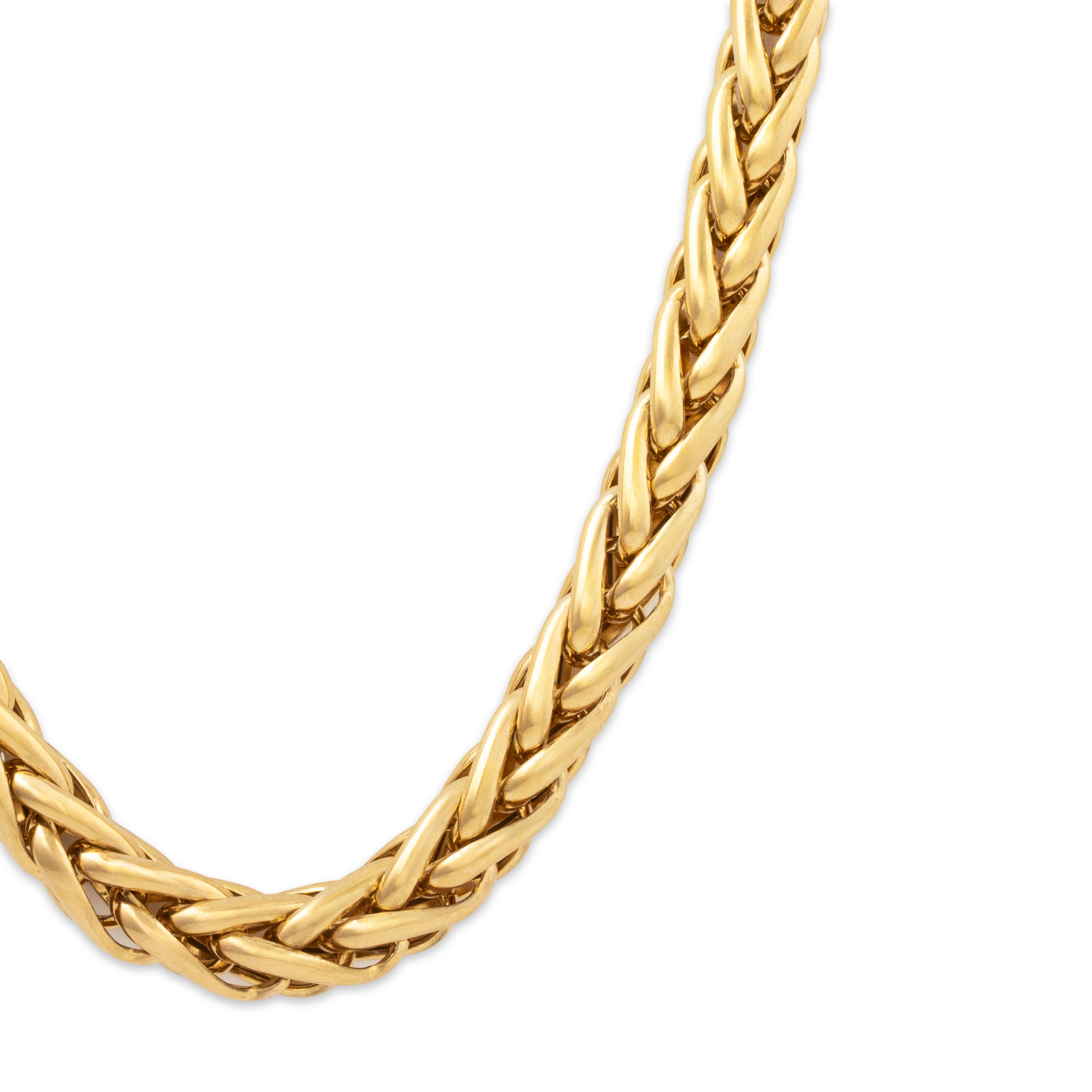 Vintage Italian 14k Yellow Gold Oversize Woven Chain Link Necklace 20、mySite、hinf8tx79