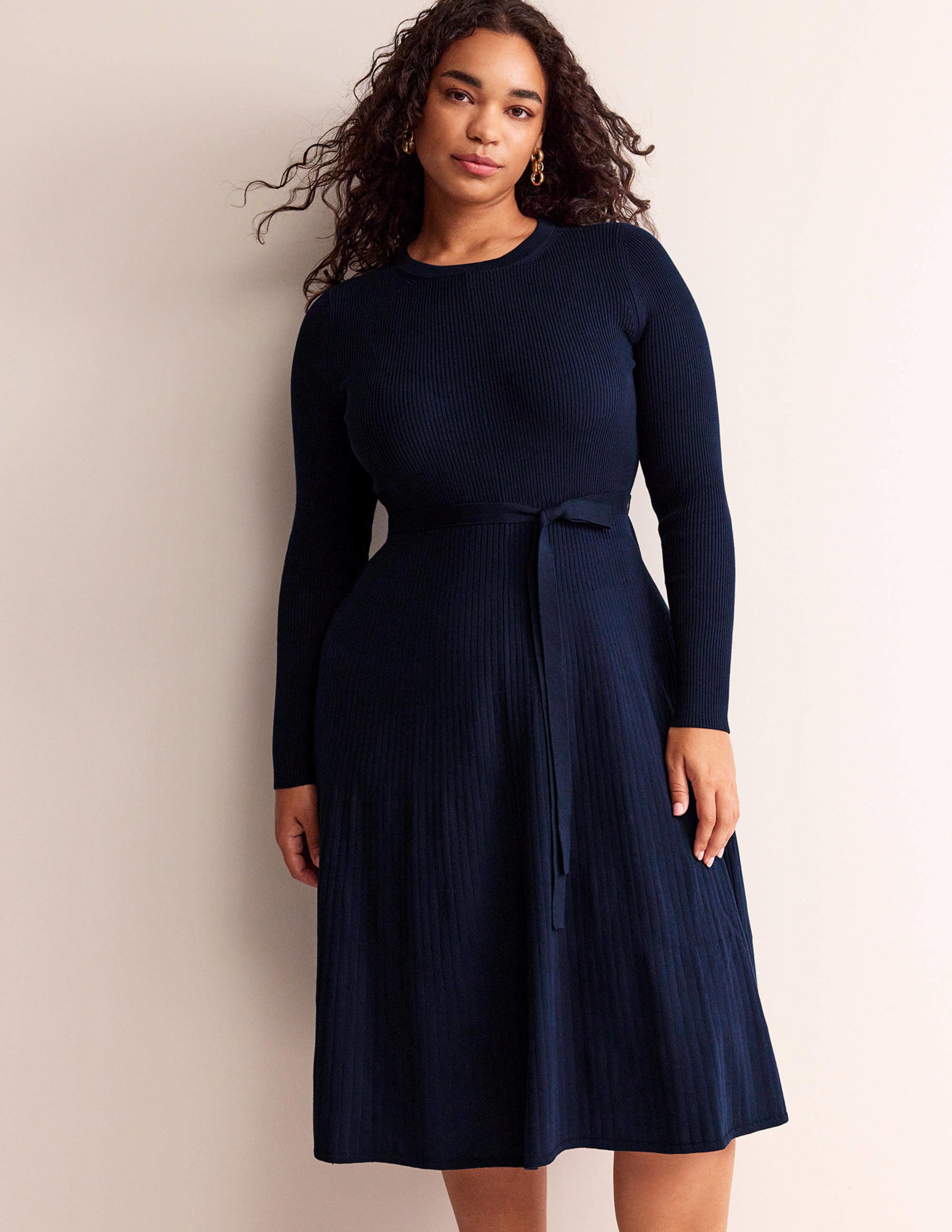  Lola Knitted Midi Dress-Navy、mySite、ashleygrahame