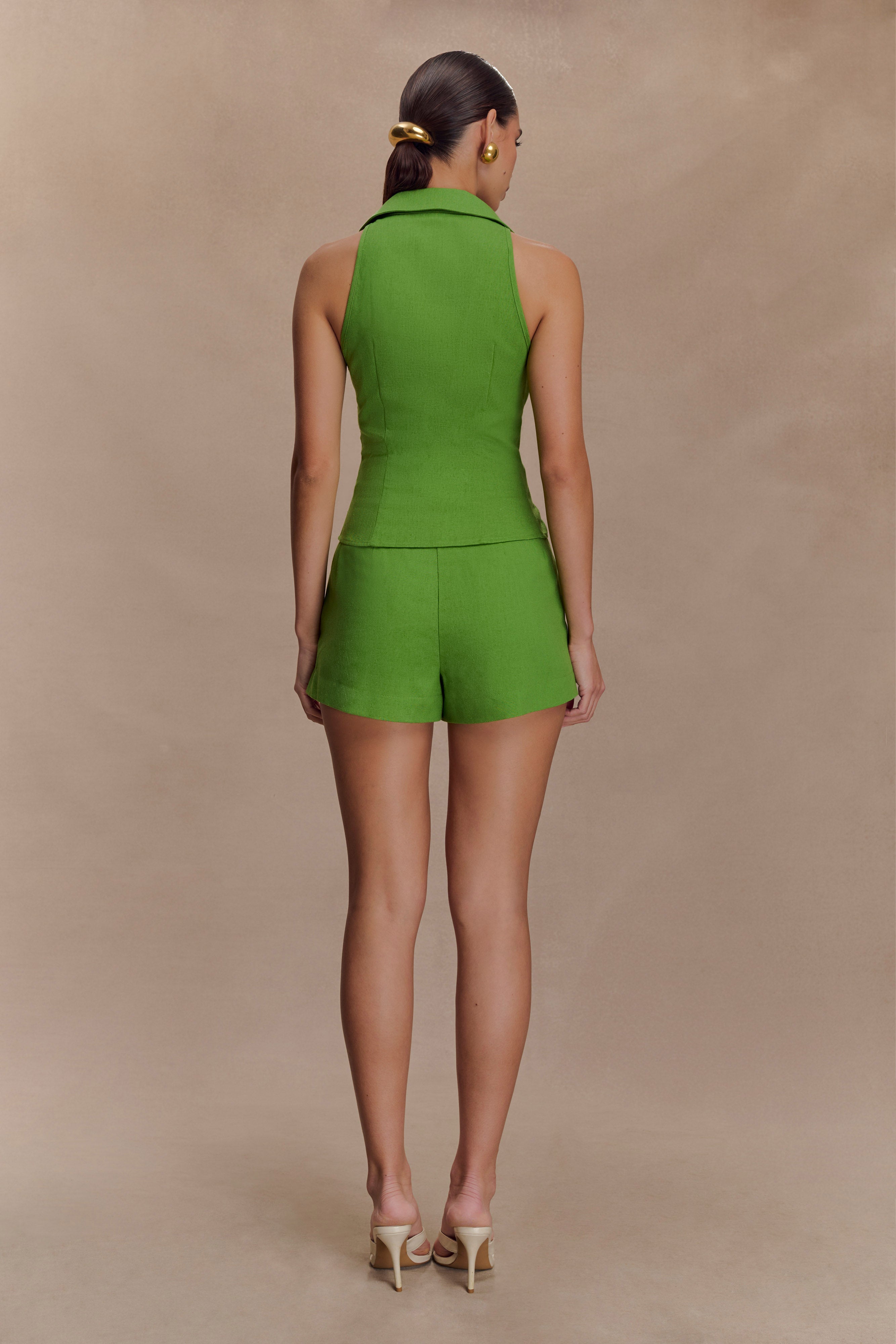 Scout Sleeveless Linen Shirt - Green、mySite、solidvoid