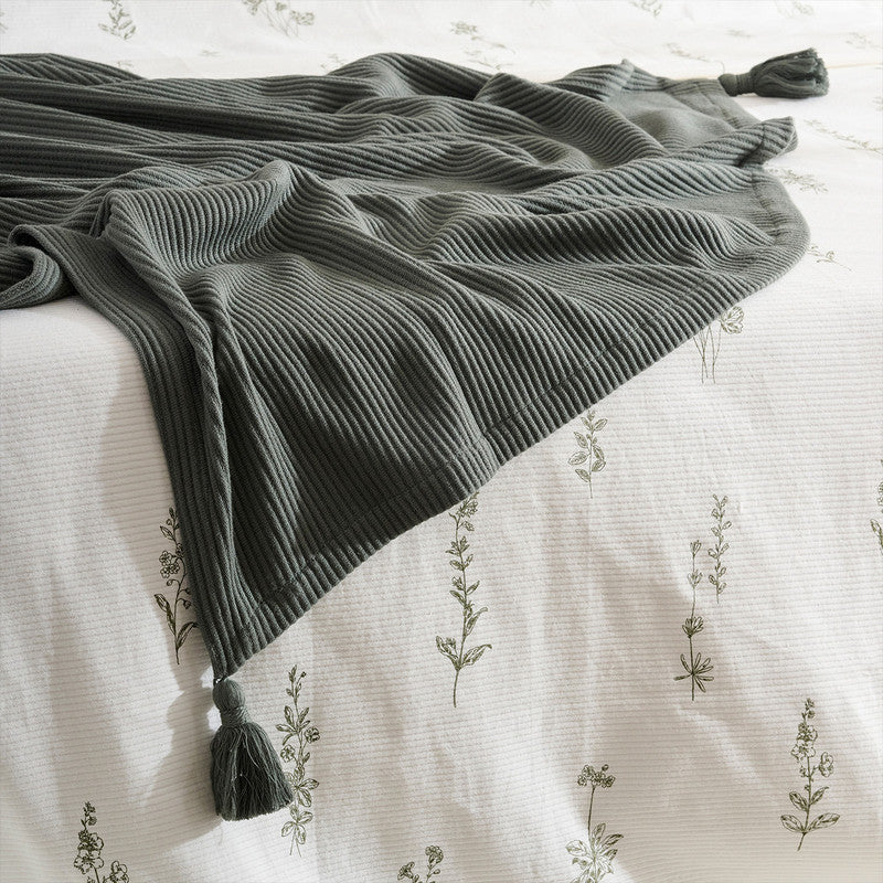 Cotton Bamboo Throw | Cord Rib | Corn Row | Seaweed、mySite、camillekostekn