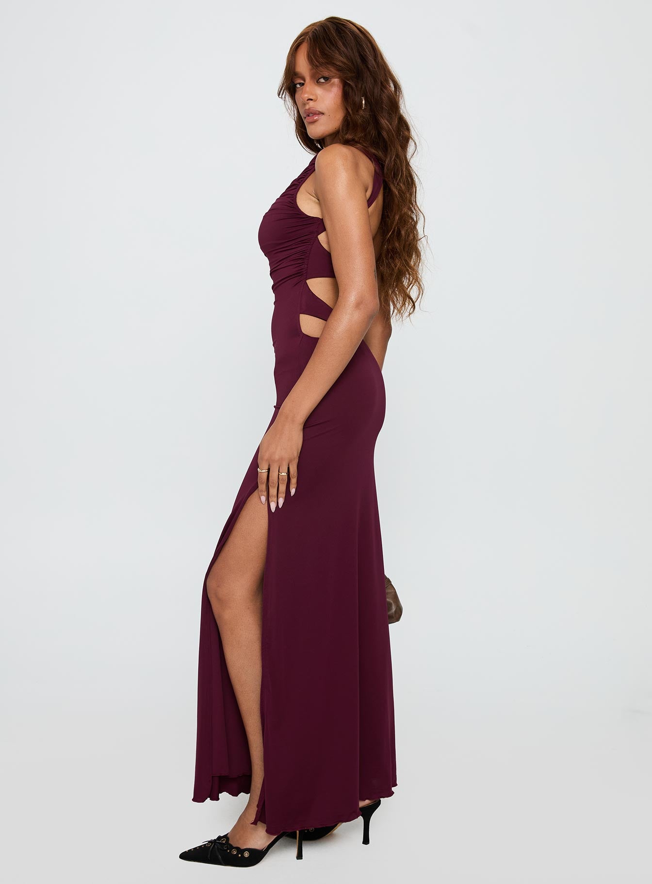 Undeniable Cut Out Maxi Dress Plum、mySite、solidvoid