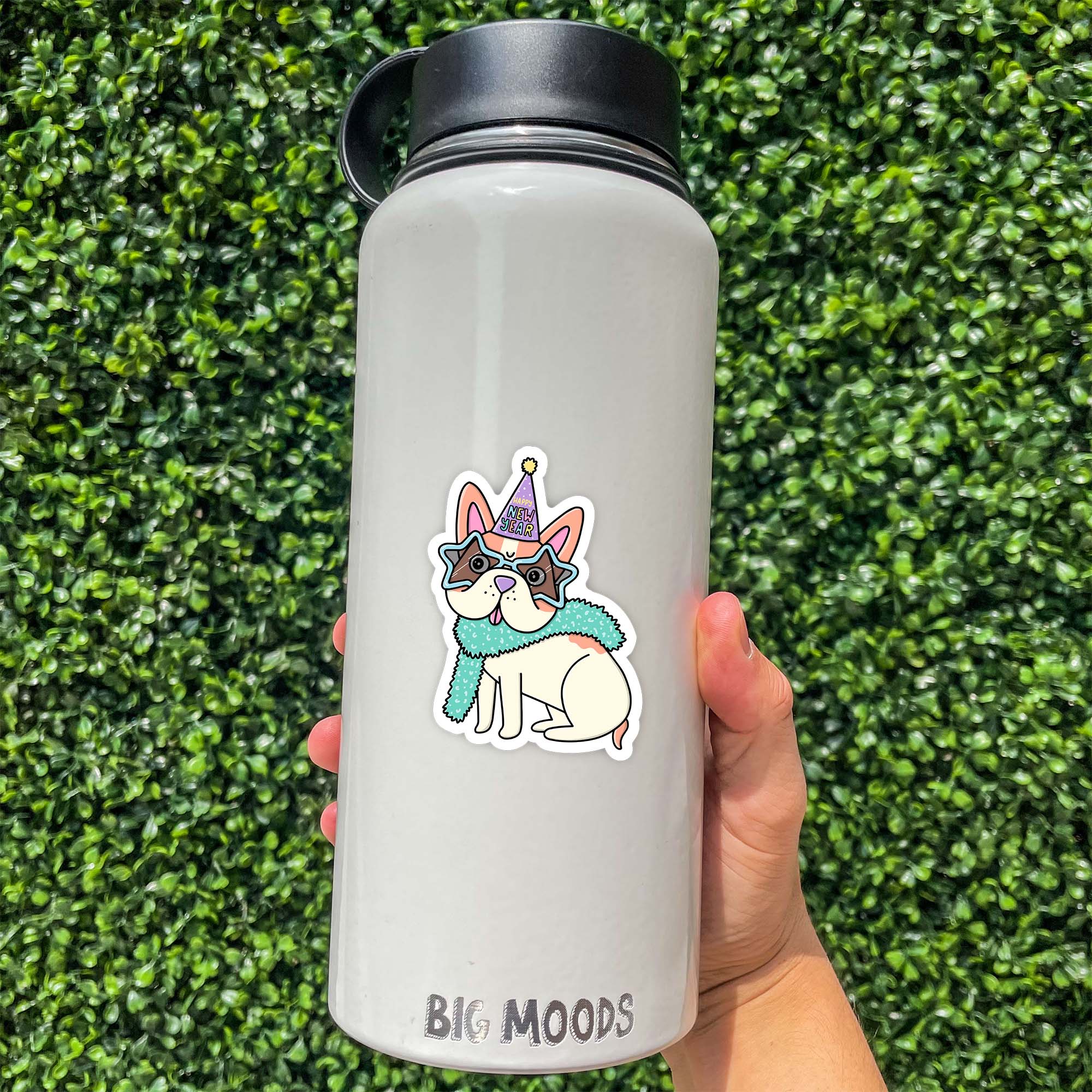  Happy New Year French Bulldog Sticker、mySite、ghnorth