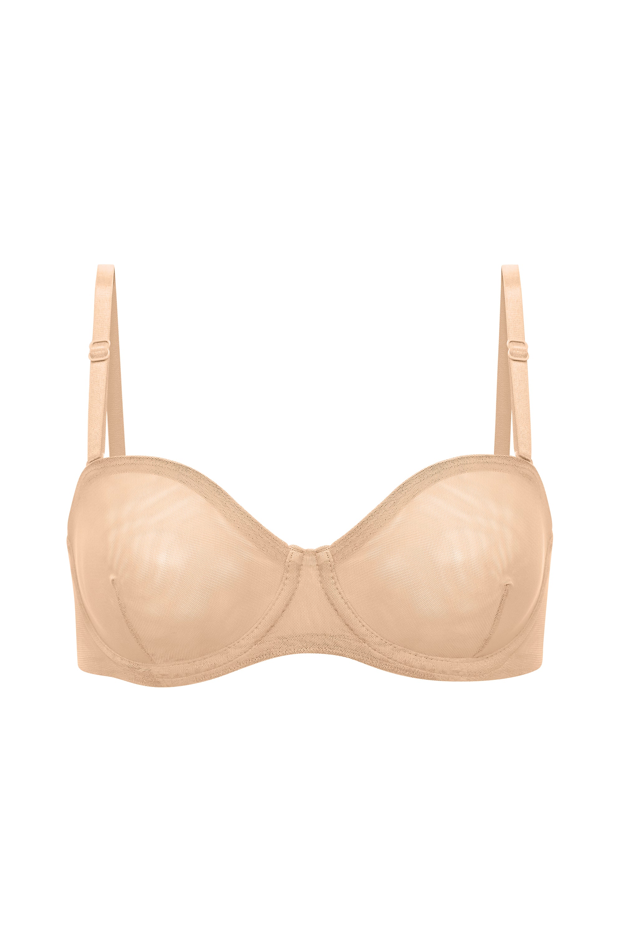 Soft Mesh Strapless Bra in Beige、mySite、solidvoid