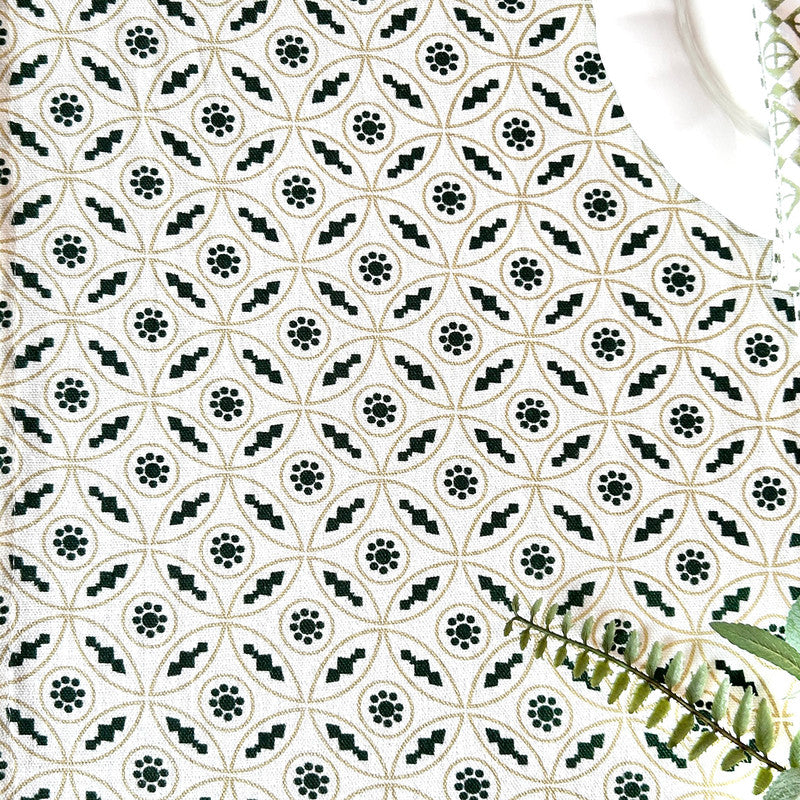 Cotton Printed Table Runner | Green | 183 x 35 cm、mySite、camillekostekn