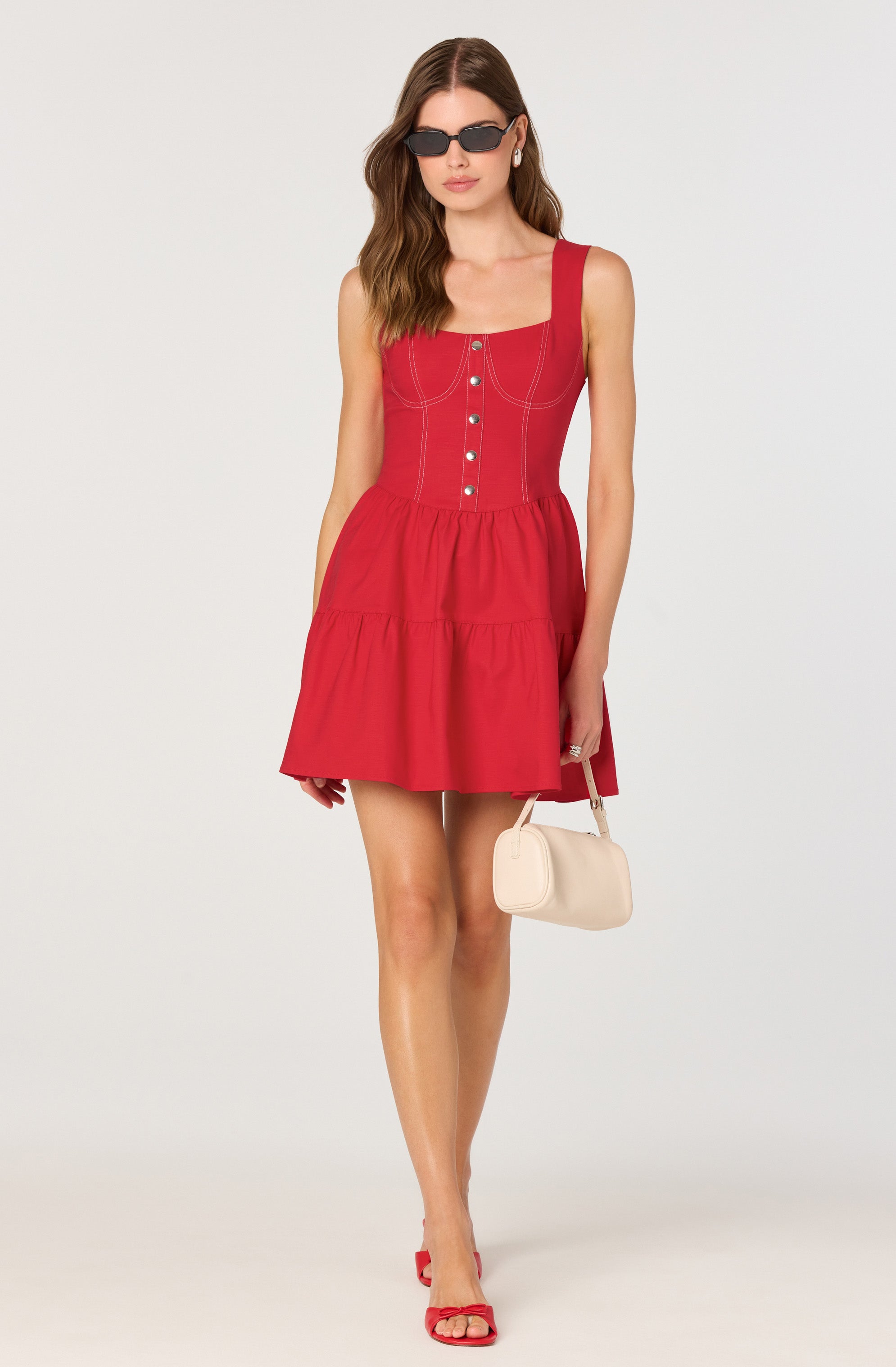 Tiered Stitch Detail Mini Dress、mySite、solidvoid