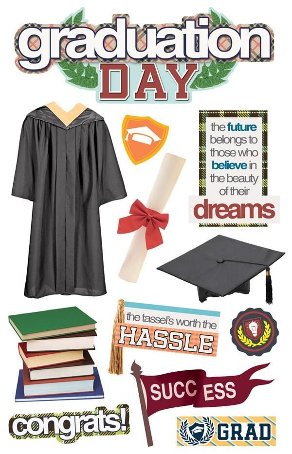  Scrapbook Stickers - 3D Graduation Day、mySite、ghnorth
