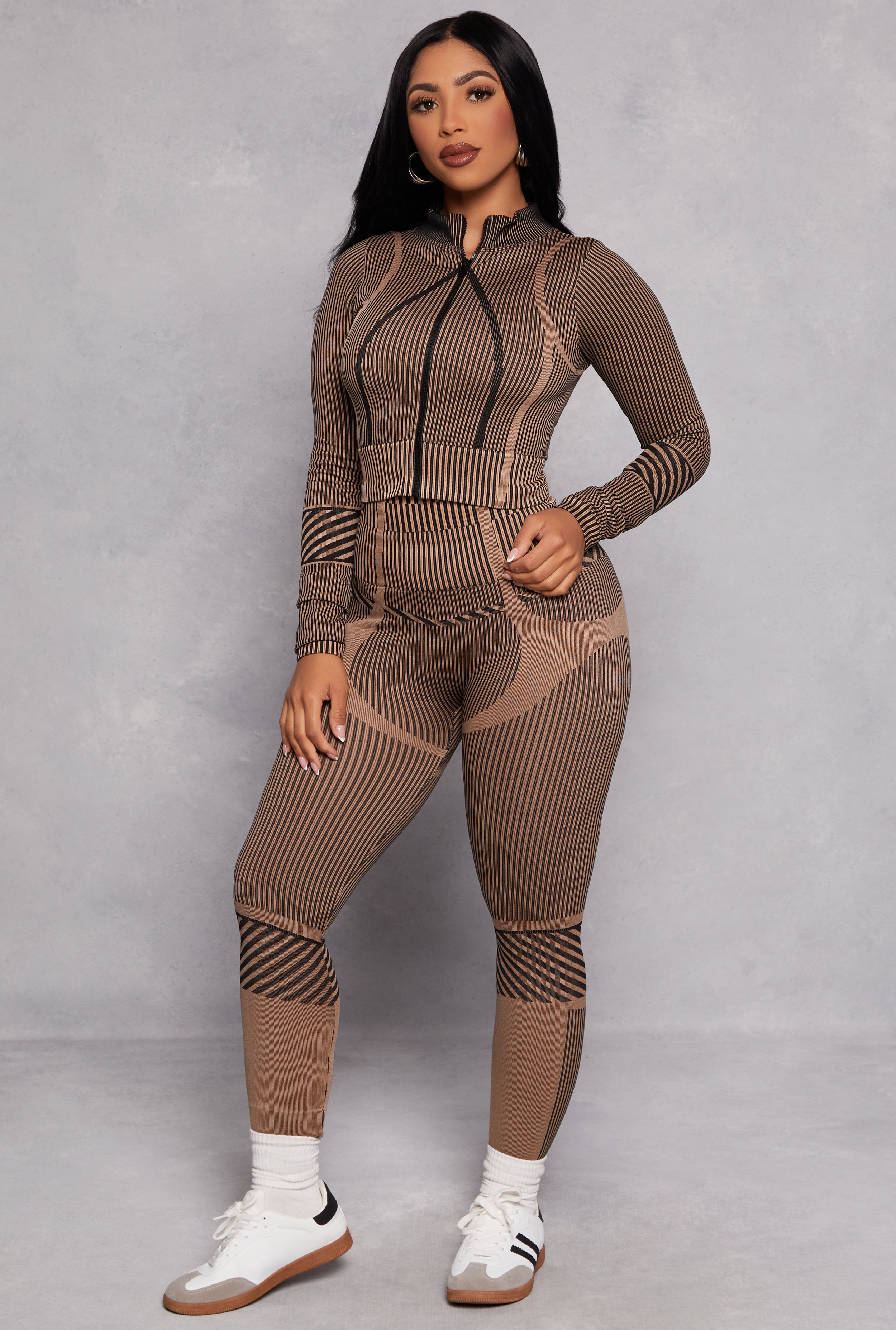 Striped Seamless High Waist Leggings、mySite、camillekostekn