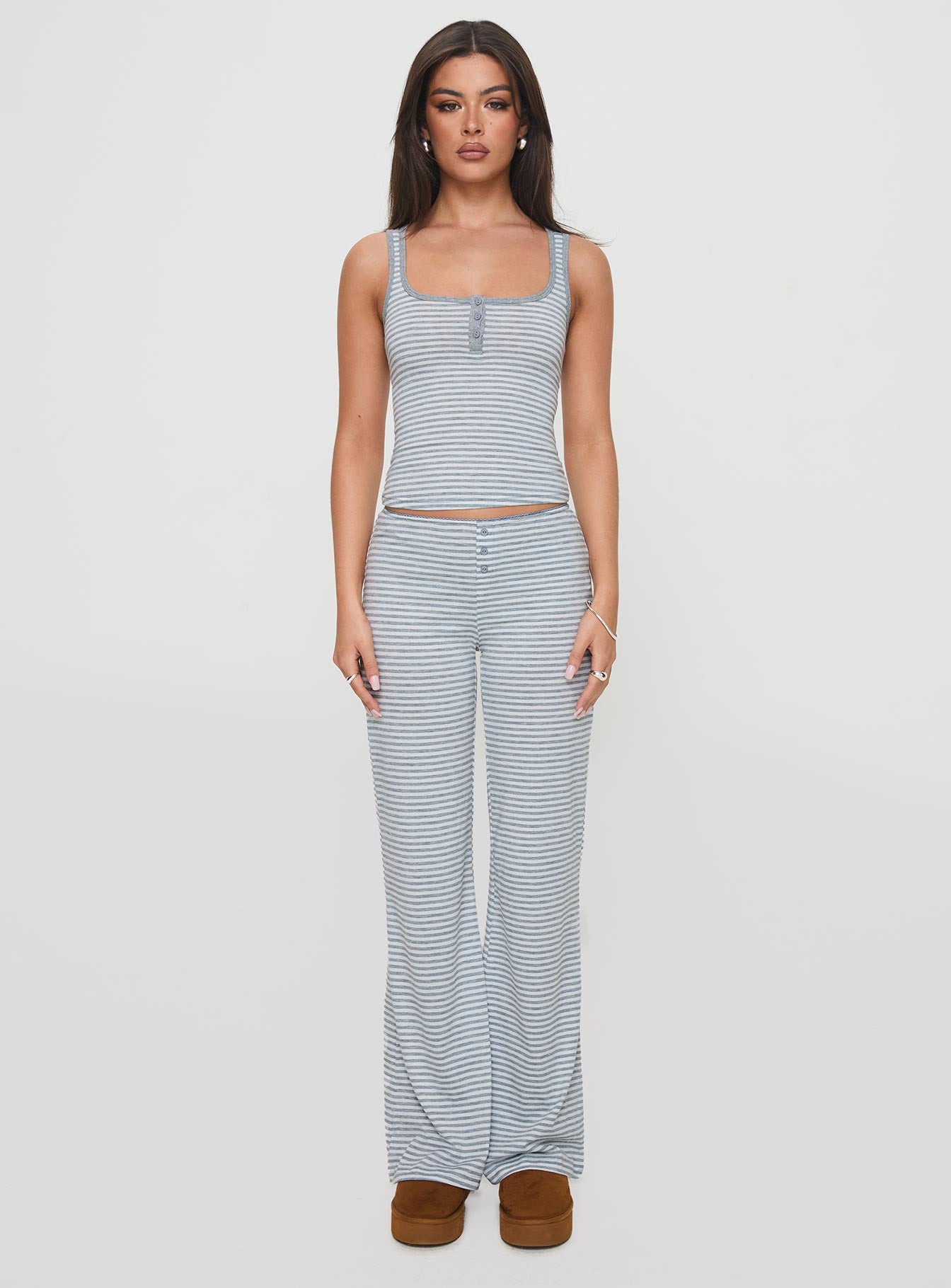 Waffles Stripe Sleep Set Multi、mySite、solidvoid