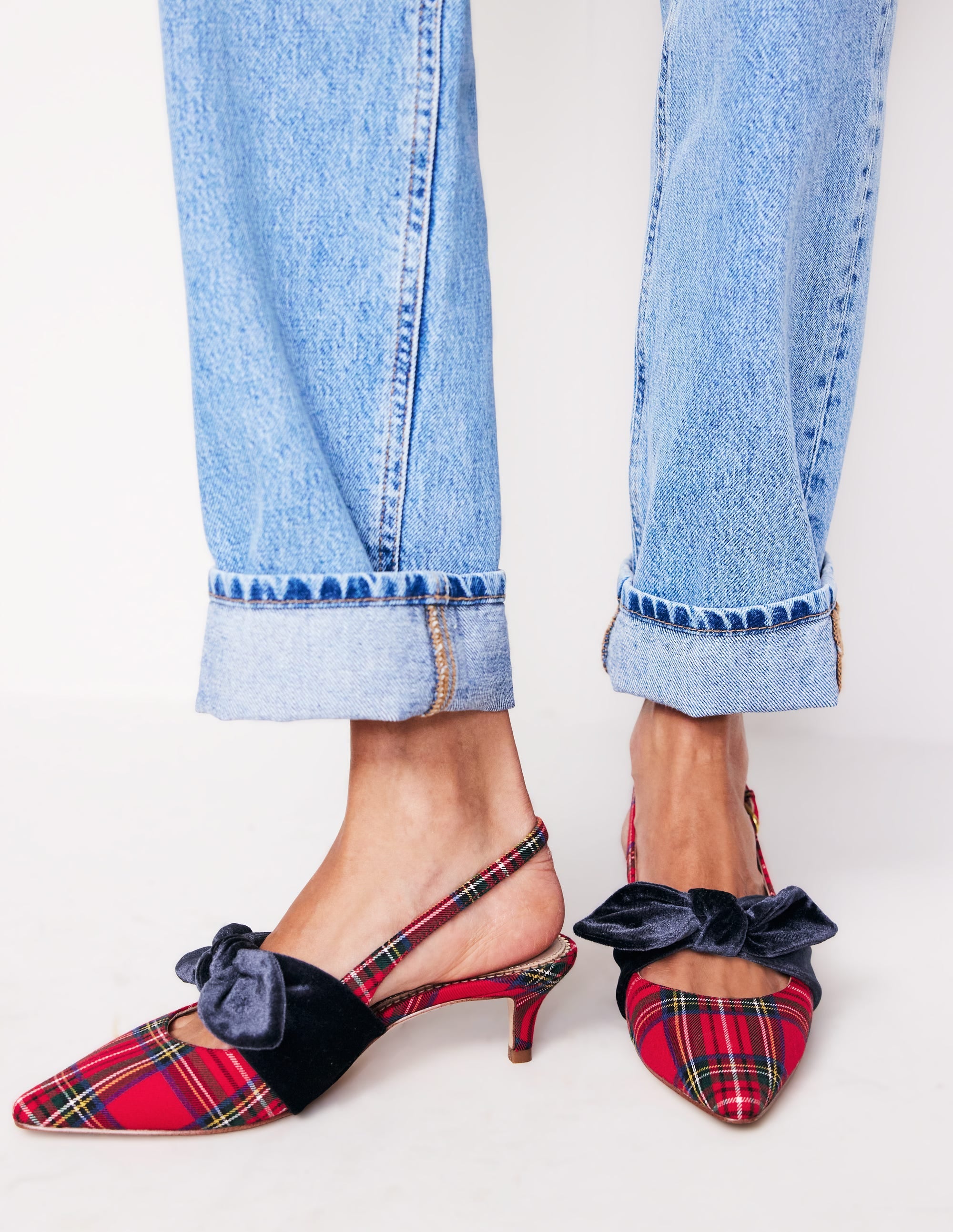  Bow Kitten Heels-Red and Blue Check、mySite、ashleygrahame