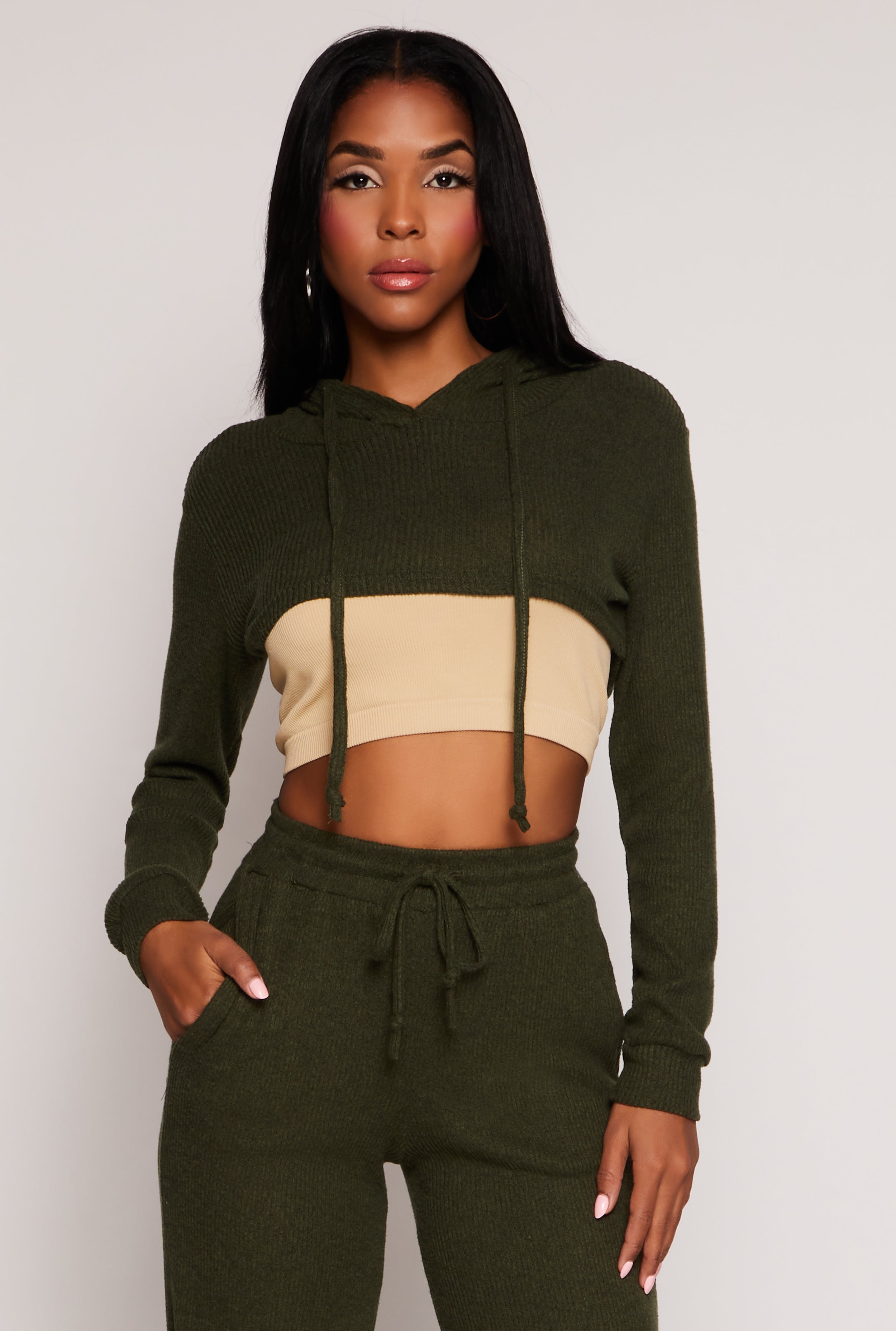 Daisy Ribbed Knit Hooded Shrug、mySite、camillekostekn