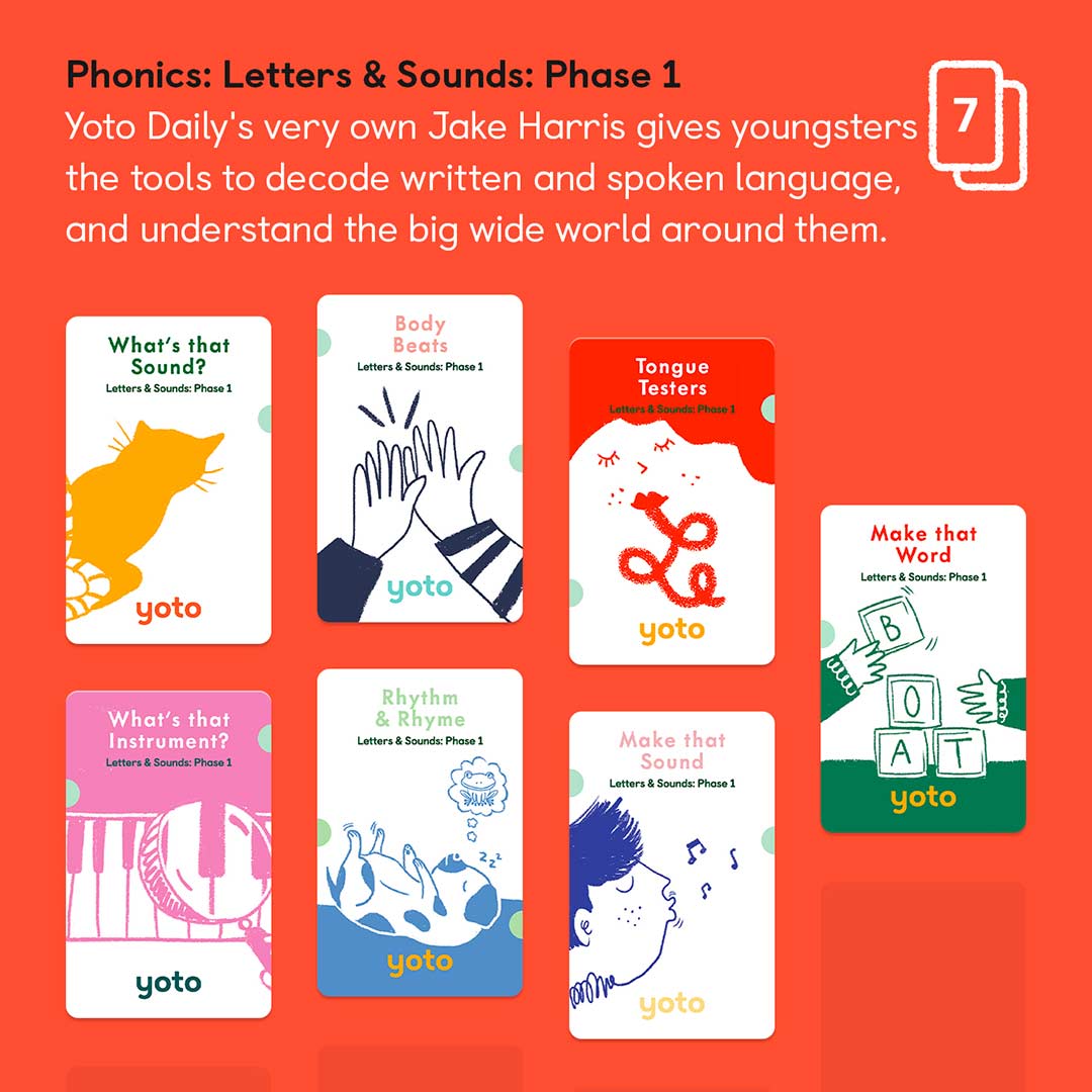  Yoto Card Multipack - Phonics: Letters + Sounds - Phase 1、mySite、merchandisen