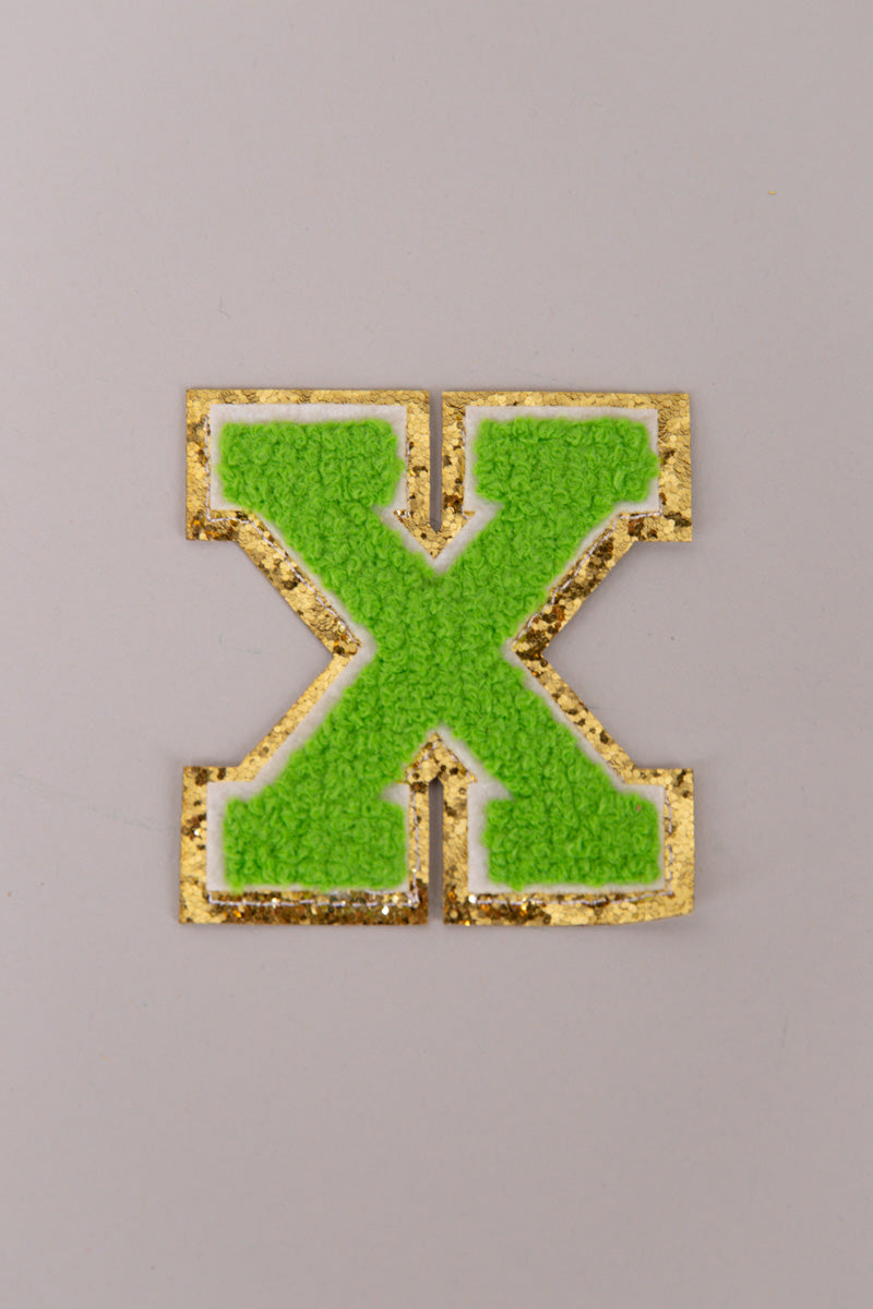 Chenille Adhesive Patch Letters - Green 5.5cm、mySite、hinf8tx79