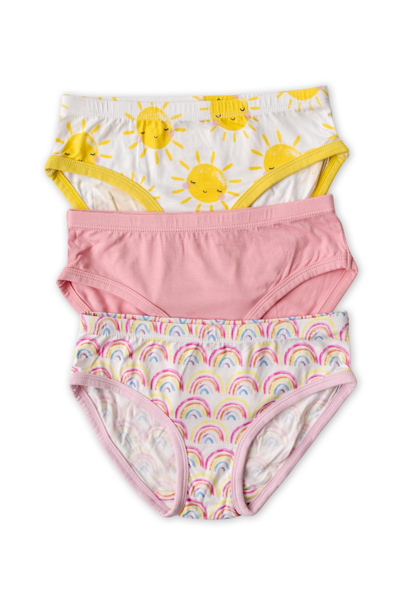  Rainbows & Sunshine Girl's Bamboo Viscose Brief Underwear - 3 Pack、mySite、layawaytickets