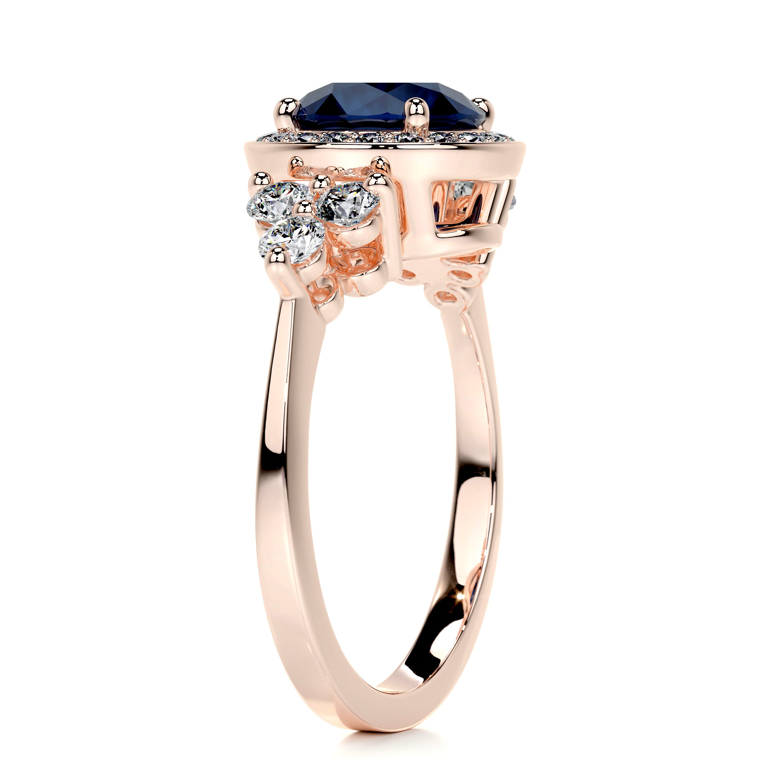 Ivy Gemstone & Diamonds Ring (2 Carat) -14K Rose Gold、mySite、hinf8tx79