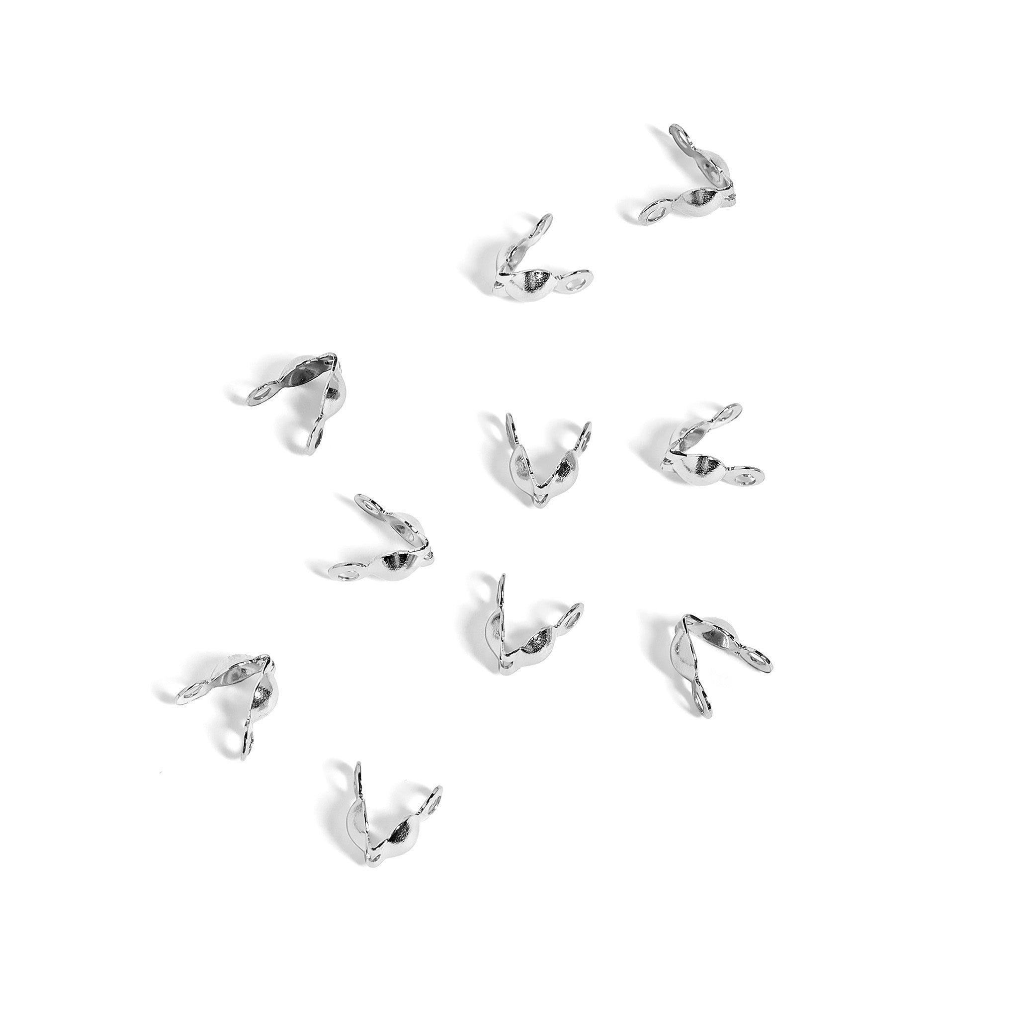 10 Pack 18K Gold PVD Stainless Steel Clamshell Crimps / ENC0023、mySite、dreamappss