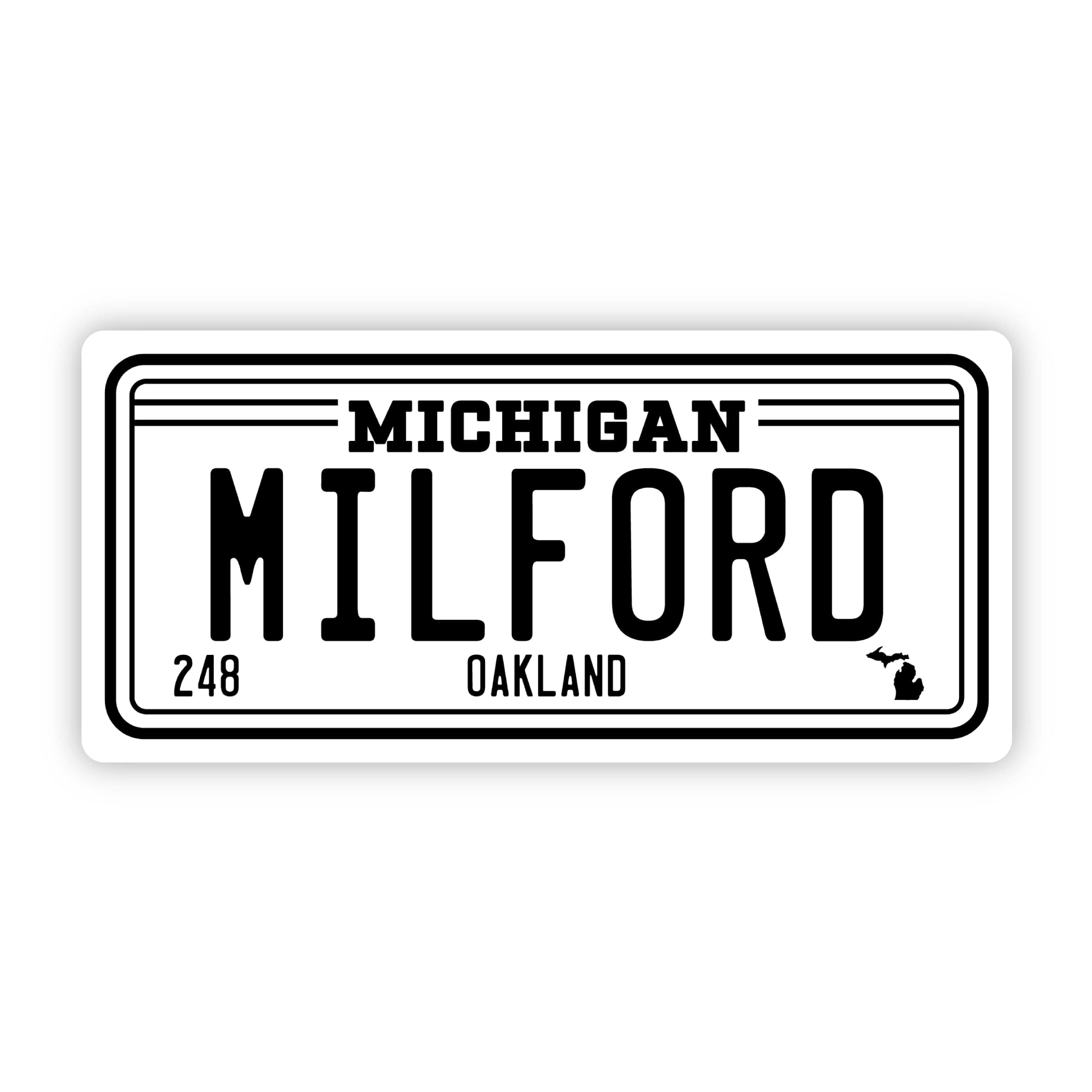  Milford Michigan 248 License Plate Sticker、mySite、ghnorth