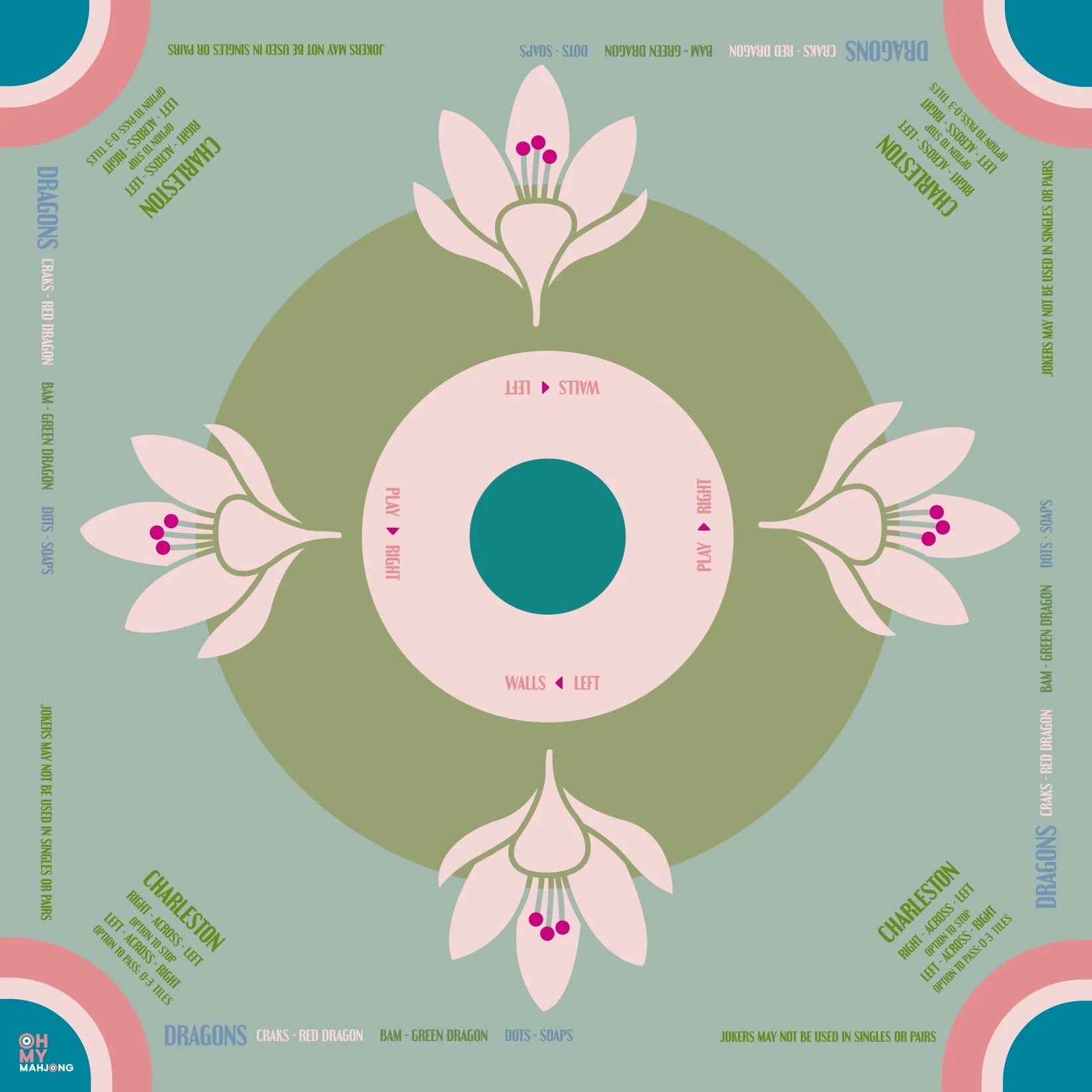  Sage Lotus Mah Jong Mat、mySite、elrpsem3k