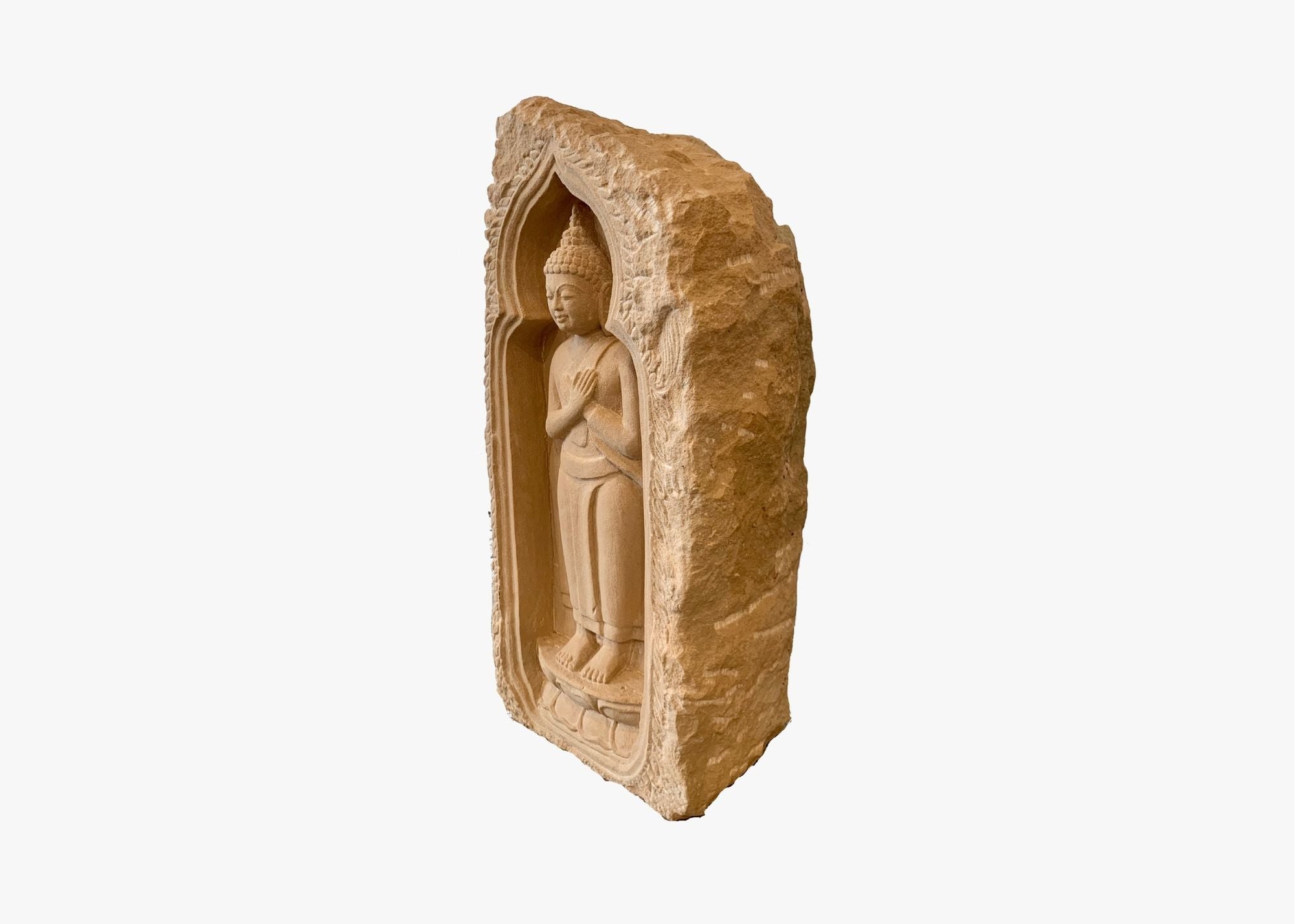 Standing Buddha - Sandstone (Medium, 33cm)、mySite、topwebapps