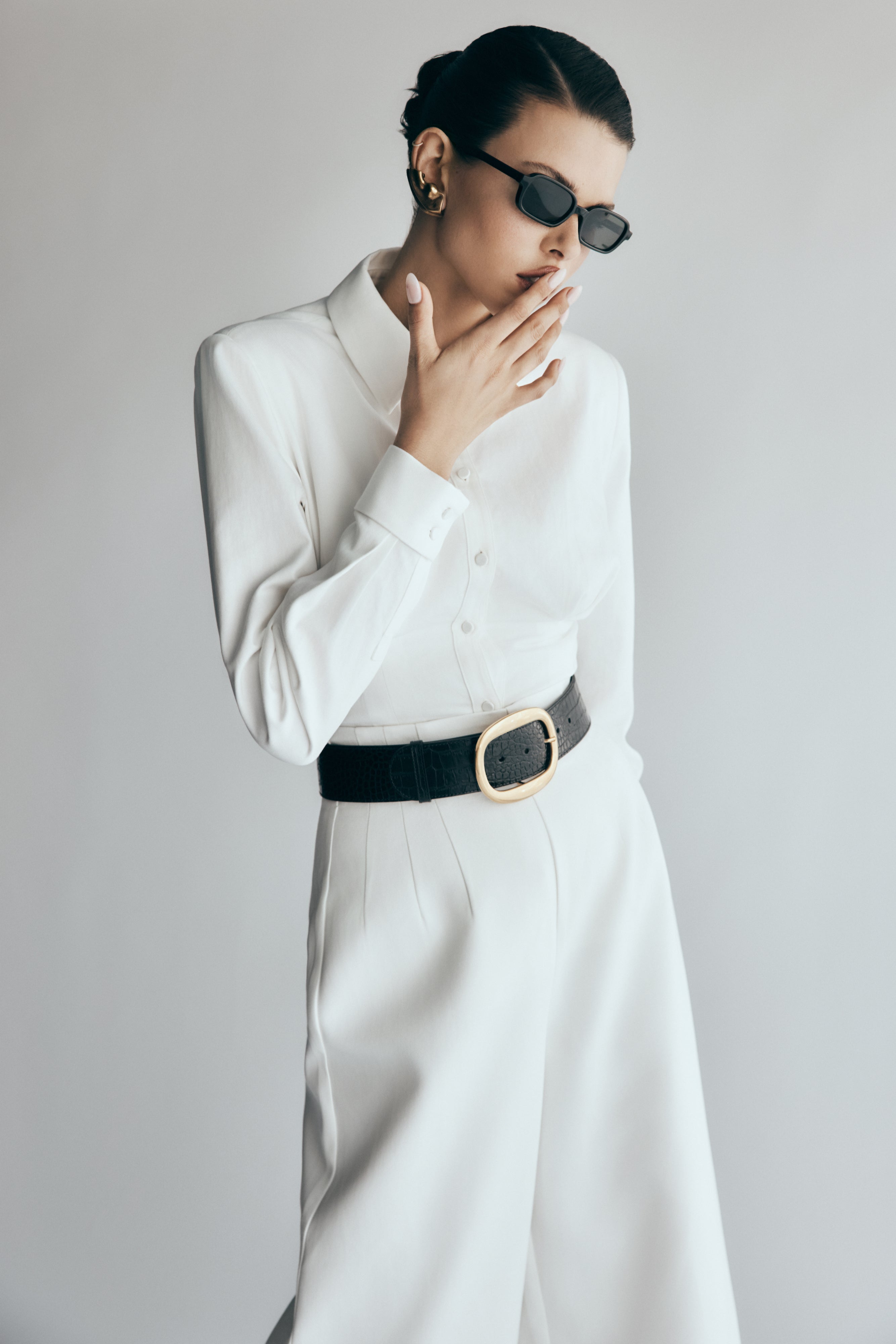 Rhia Oversized Shirt - White、mySite、solidvoid