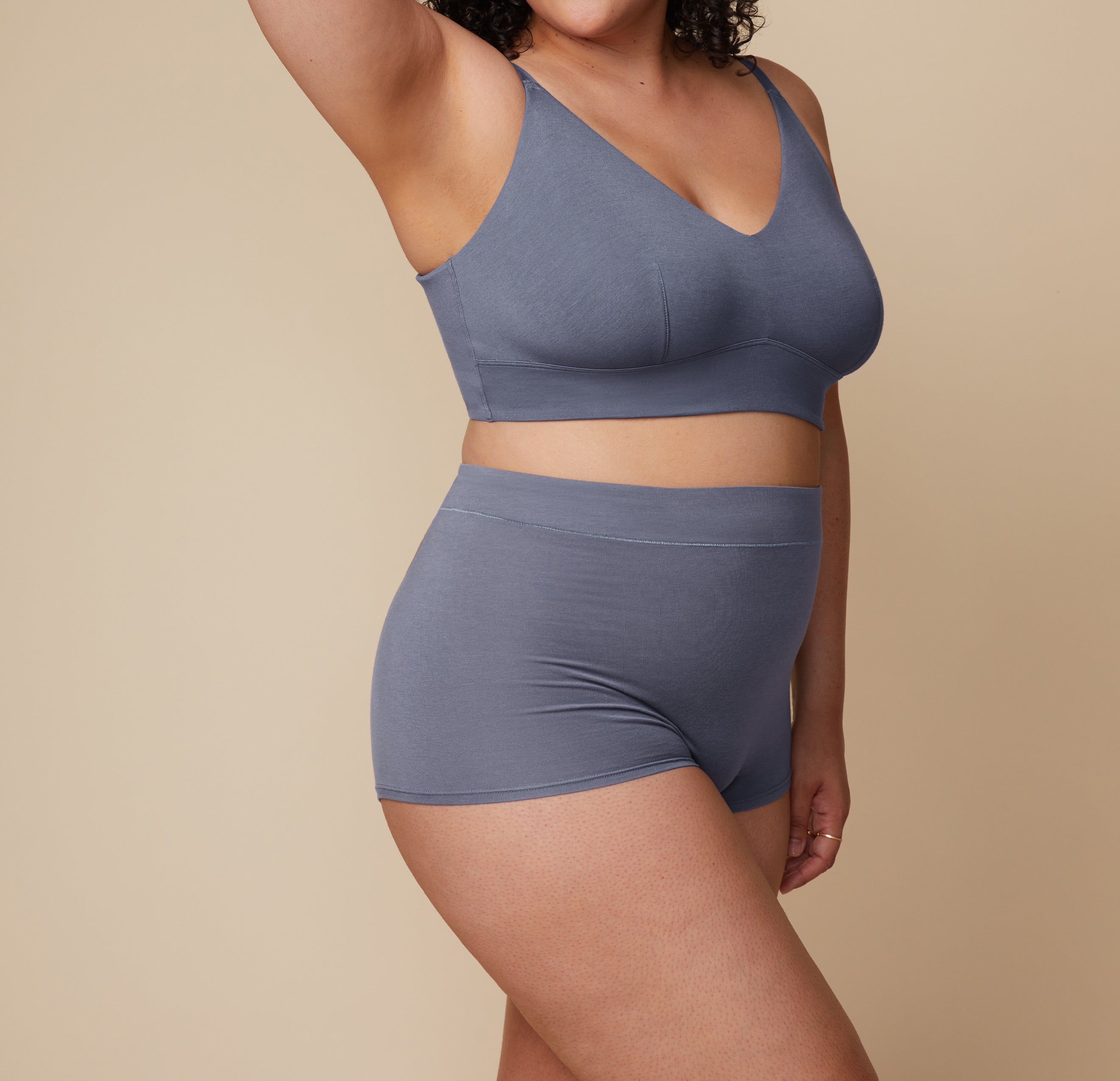 Cloud Cotton Highwaist Boyshort - Slate、mySite、bengalsvssteelers