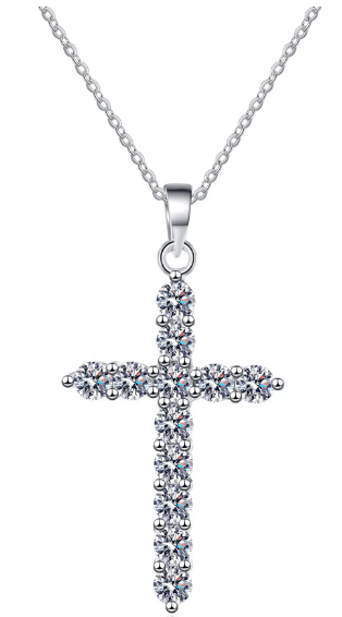 Moissanite Cross Necklace 3.6ct、mySite、g9winljtr