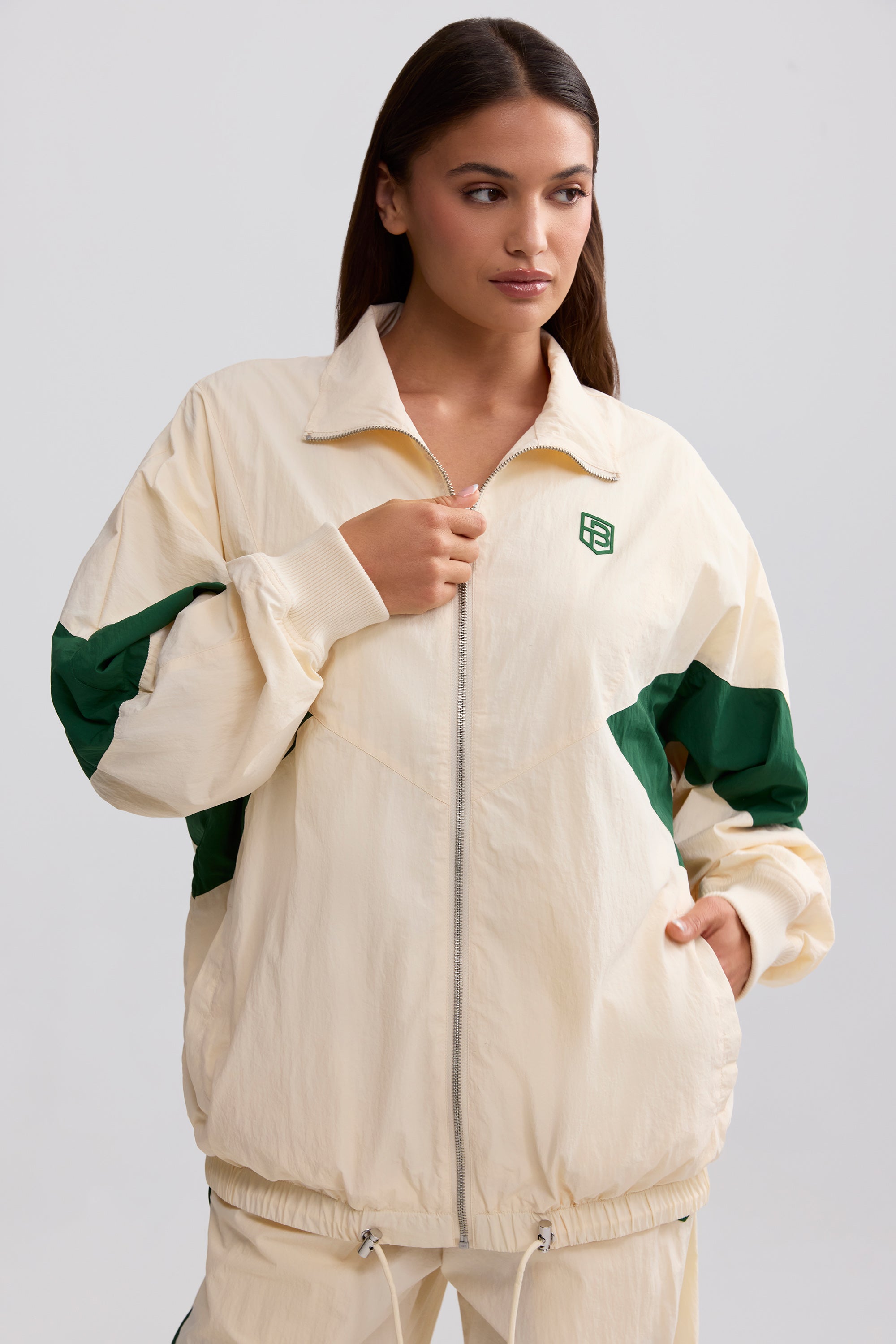 Oversized Colourblock Track Jacket in Marble、mySite、solidvoid